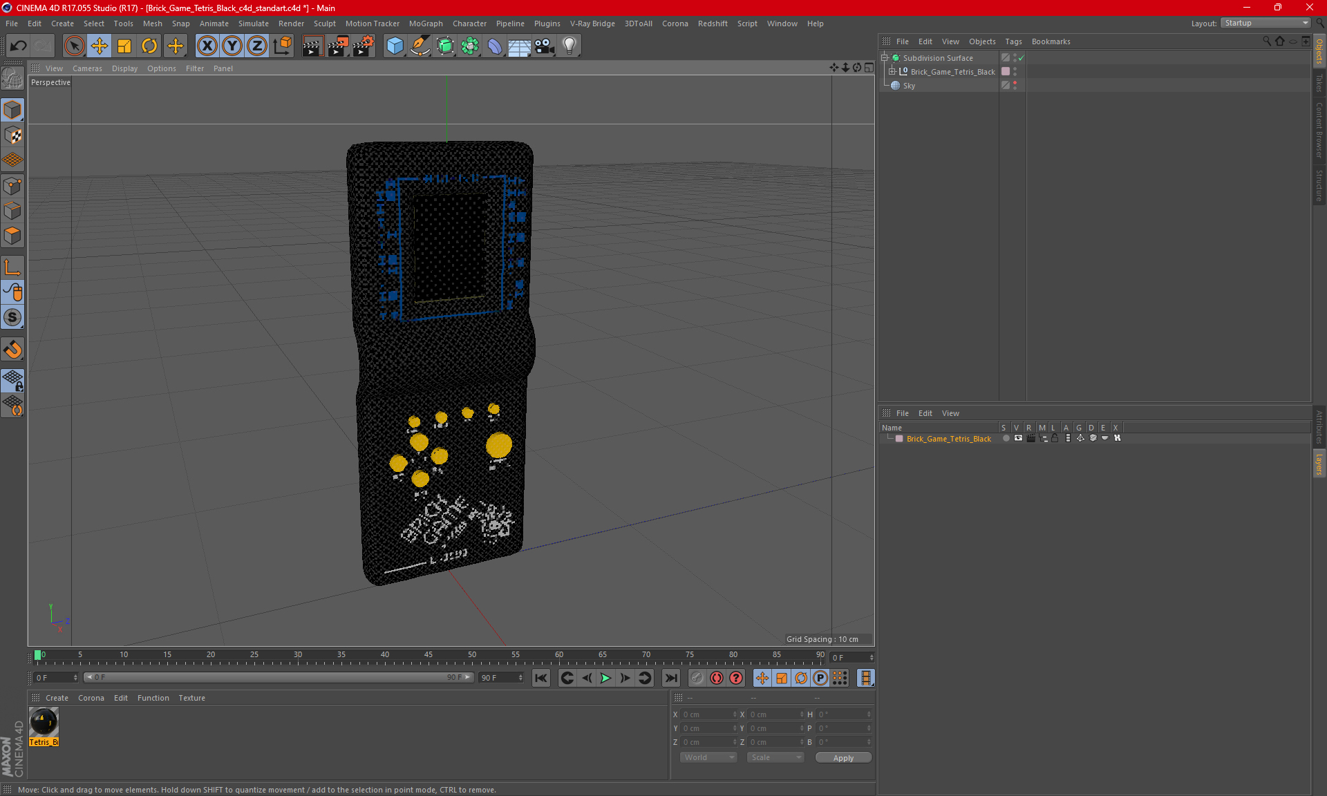 3D Brick Game Tetris Black model