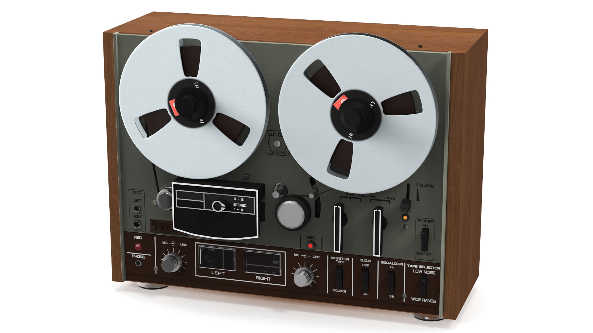 Retro Reel-to-Reel Tape Recorder 3D