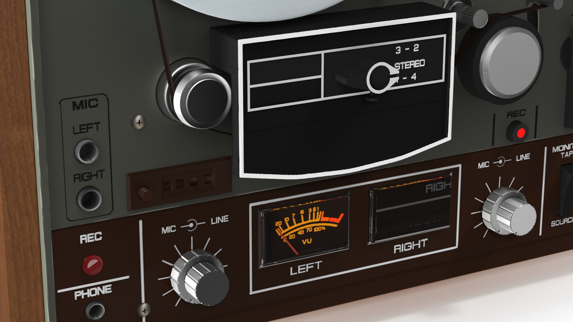 Retro Reel-to-Reel Tape Recorder 3D