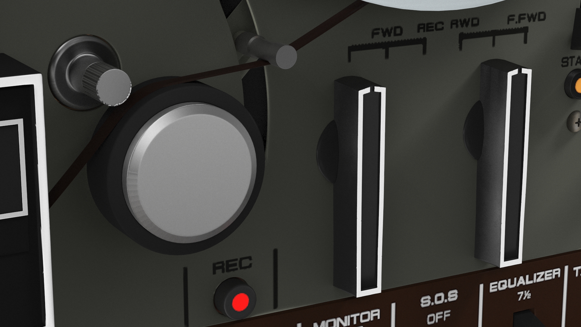 Retro Reel-to-Reel Tape Recorder 3D
