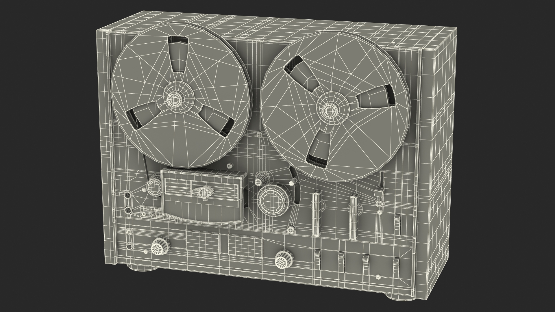 Retro Reel-to-Reel Tape Recorder 3D