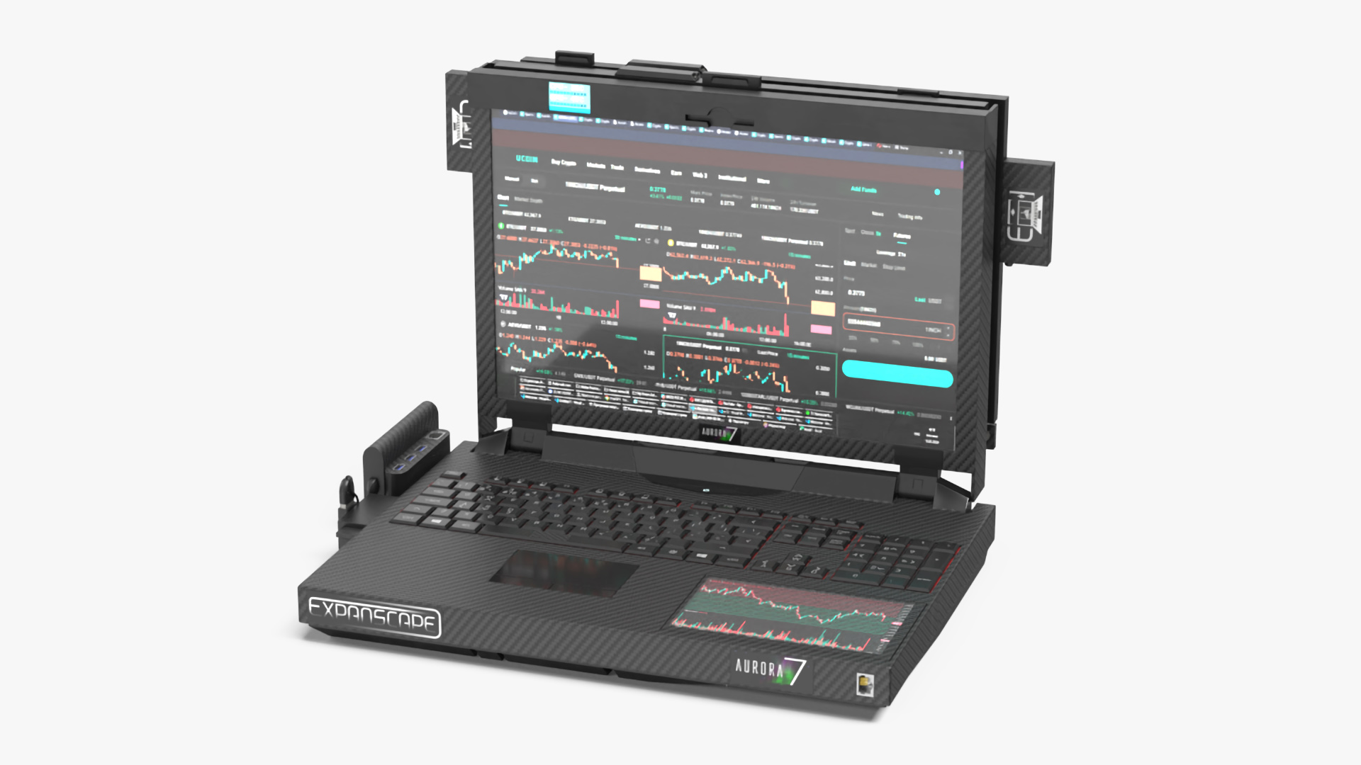 3D Laptop Expanscape Aurora with Miner Software Rigged