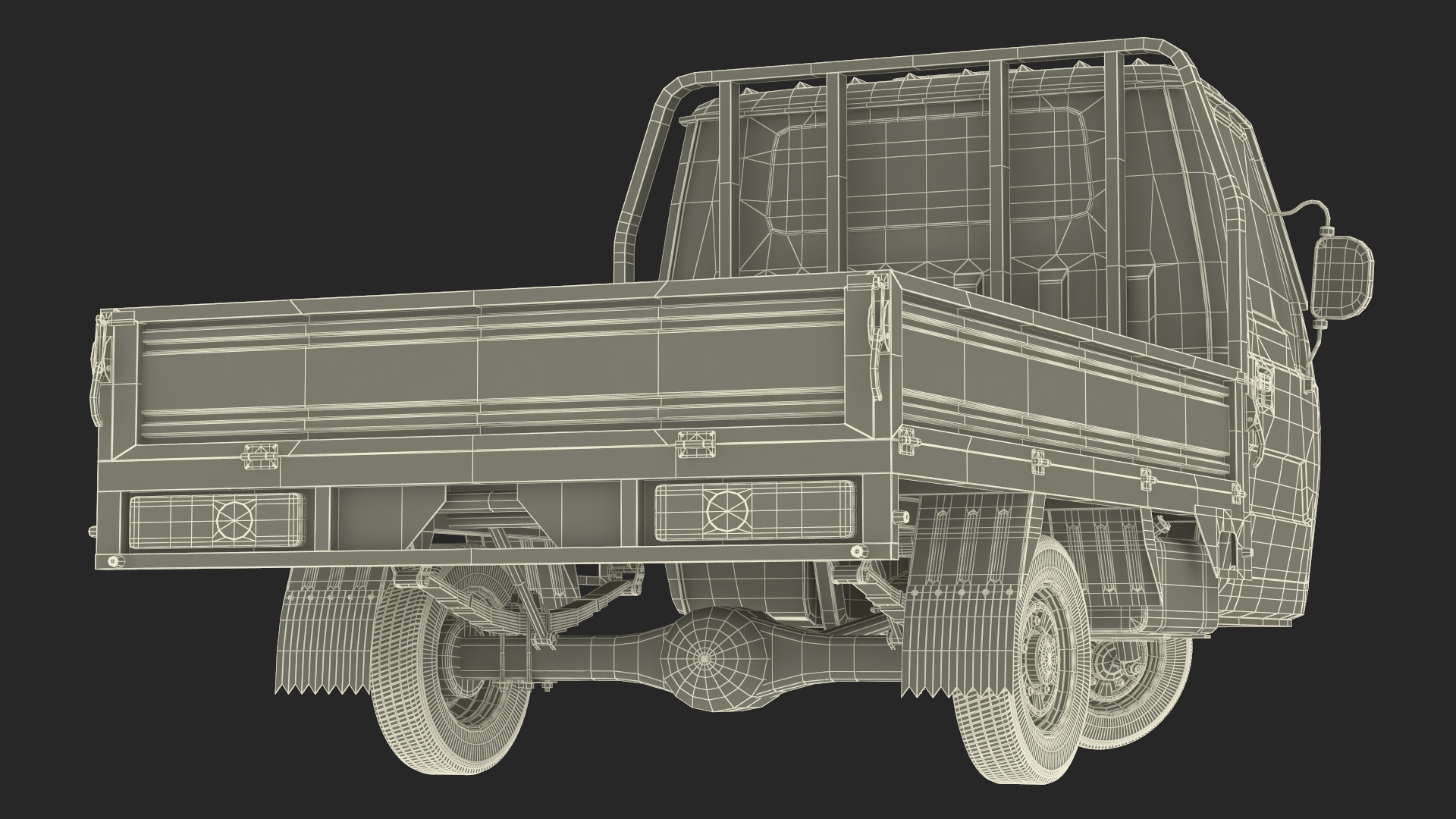 Three Wheel Cargo Tuk-Tuk with Open Body Rigged 3D