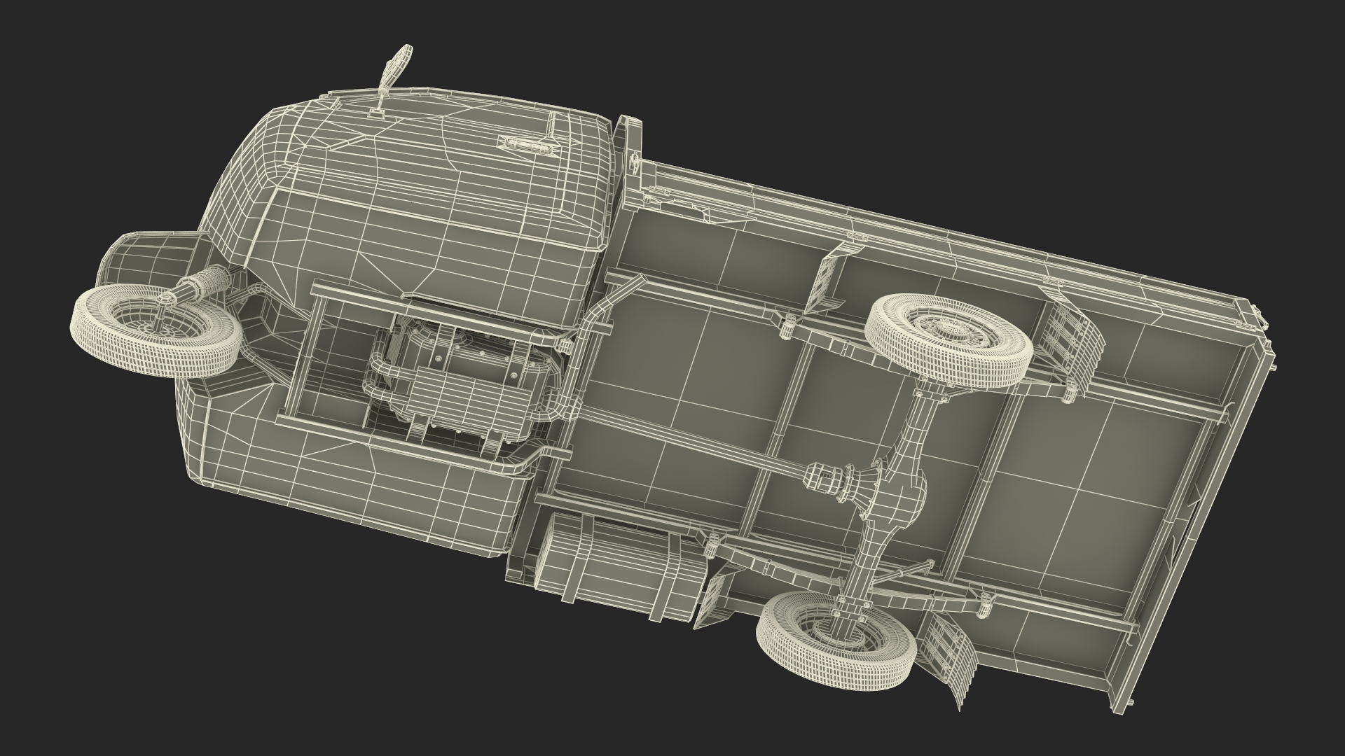 Three Wheel Cargo Tuk-Tuk with Open Body Rigged 3D