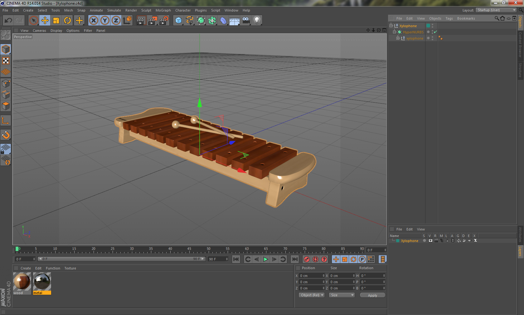 Xylophone 3D model