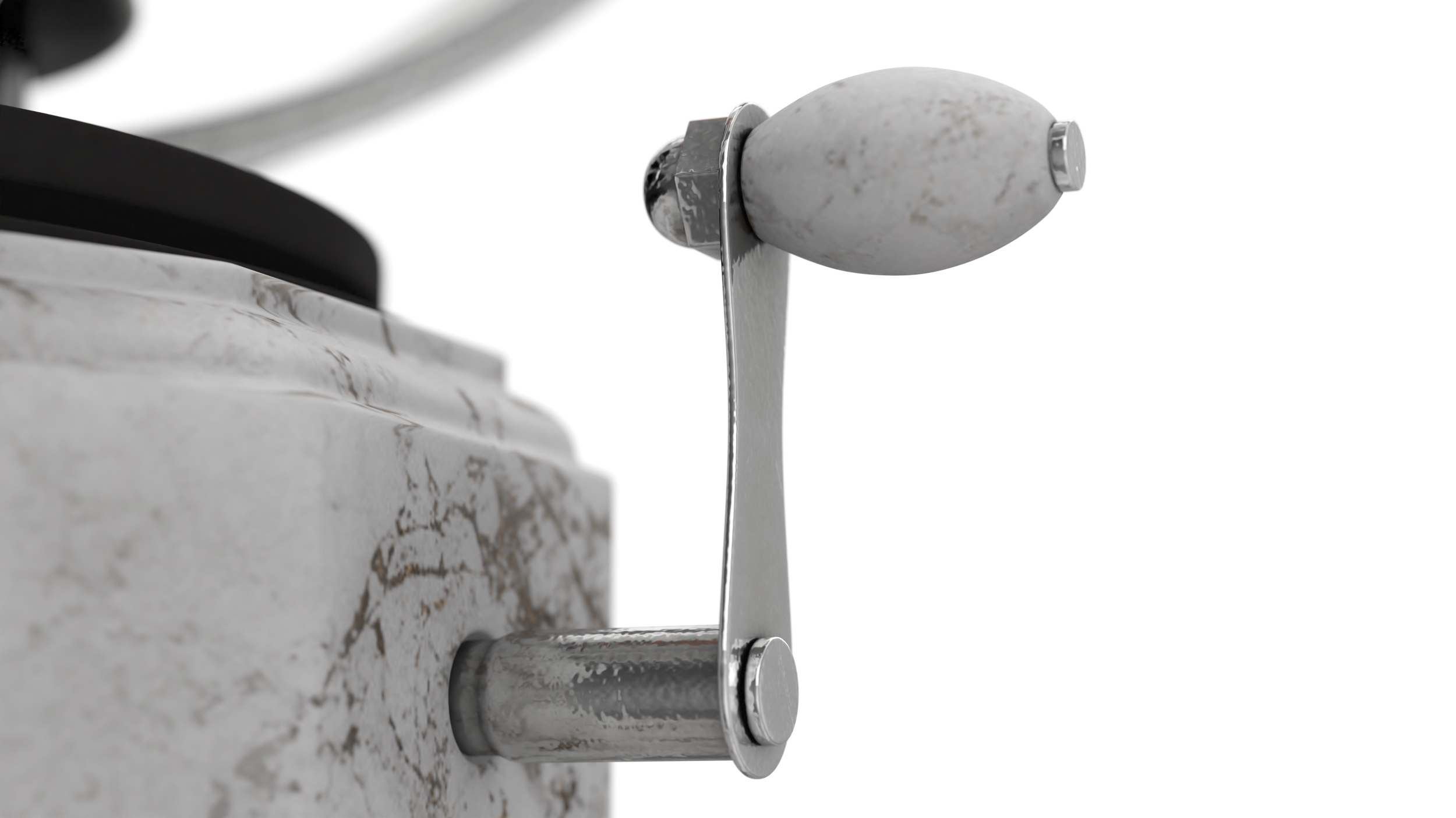 Silver Solar System Orrery with Marble Base Rigged for Maya 3D model