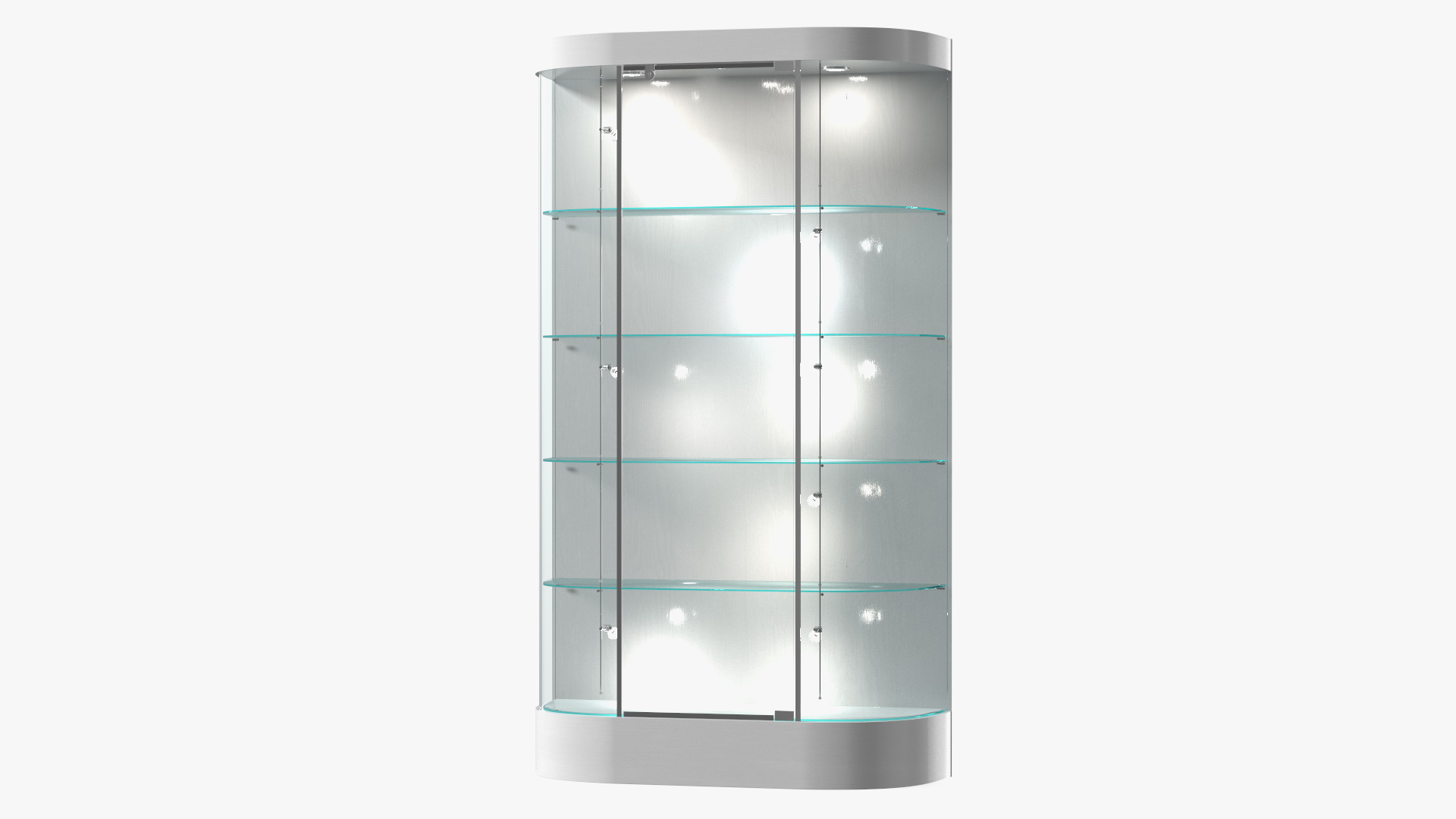 3D model Curved Wall Display Case White