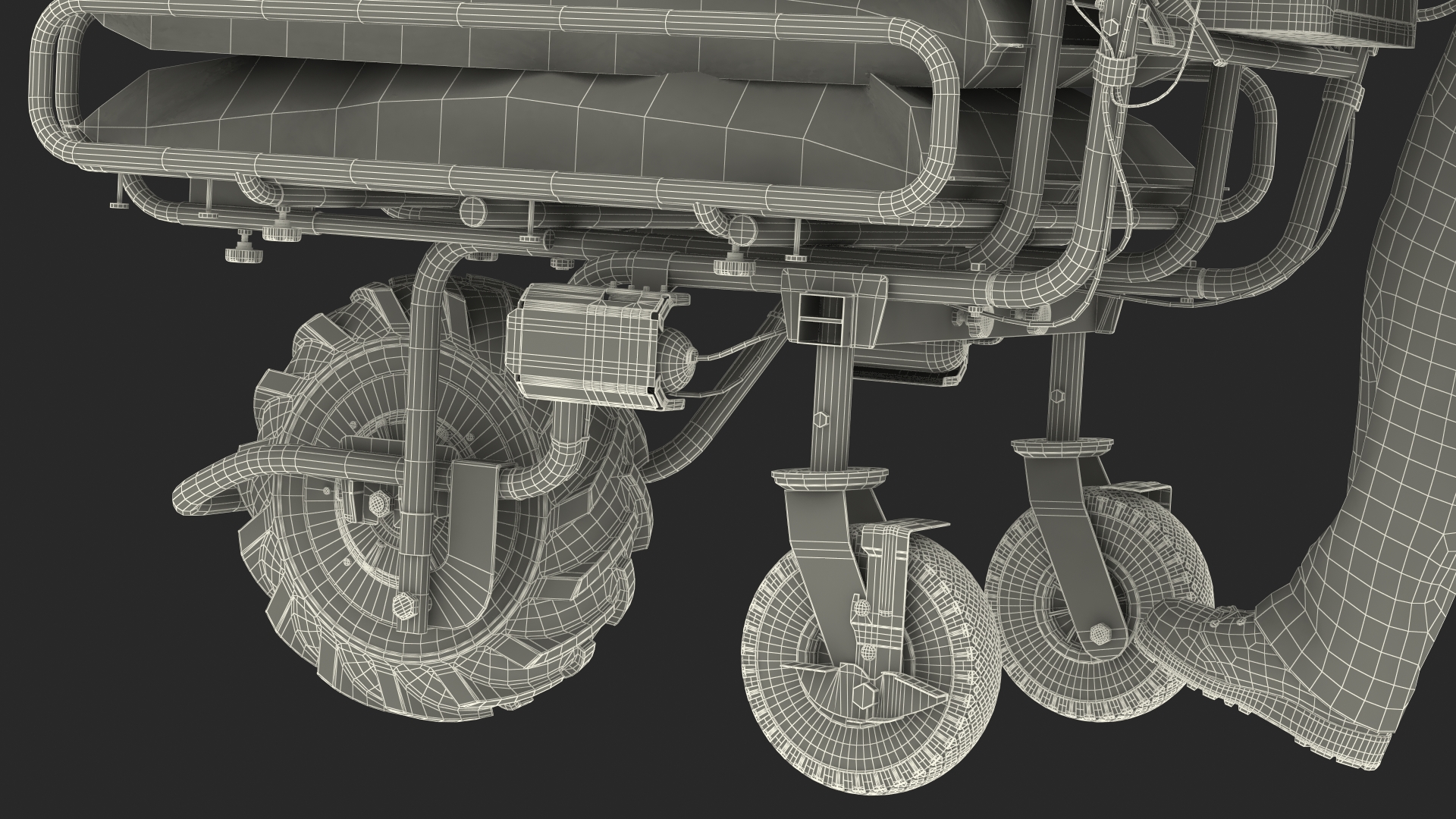 3D Worker with a Wheelbarrow Battery Frame Cement