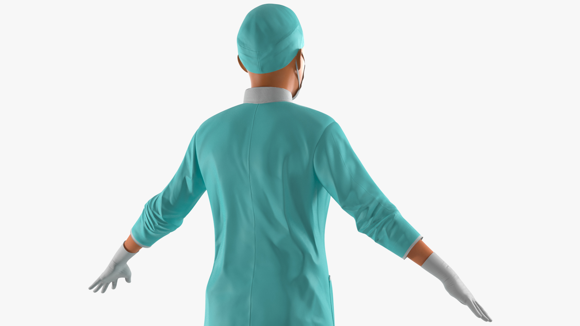 3D Female Doctor Wearing Surgical Mask Rigged for Cinema 4D