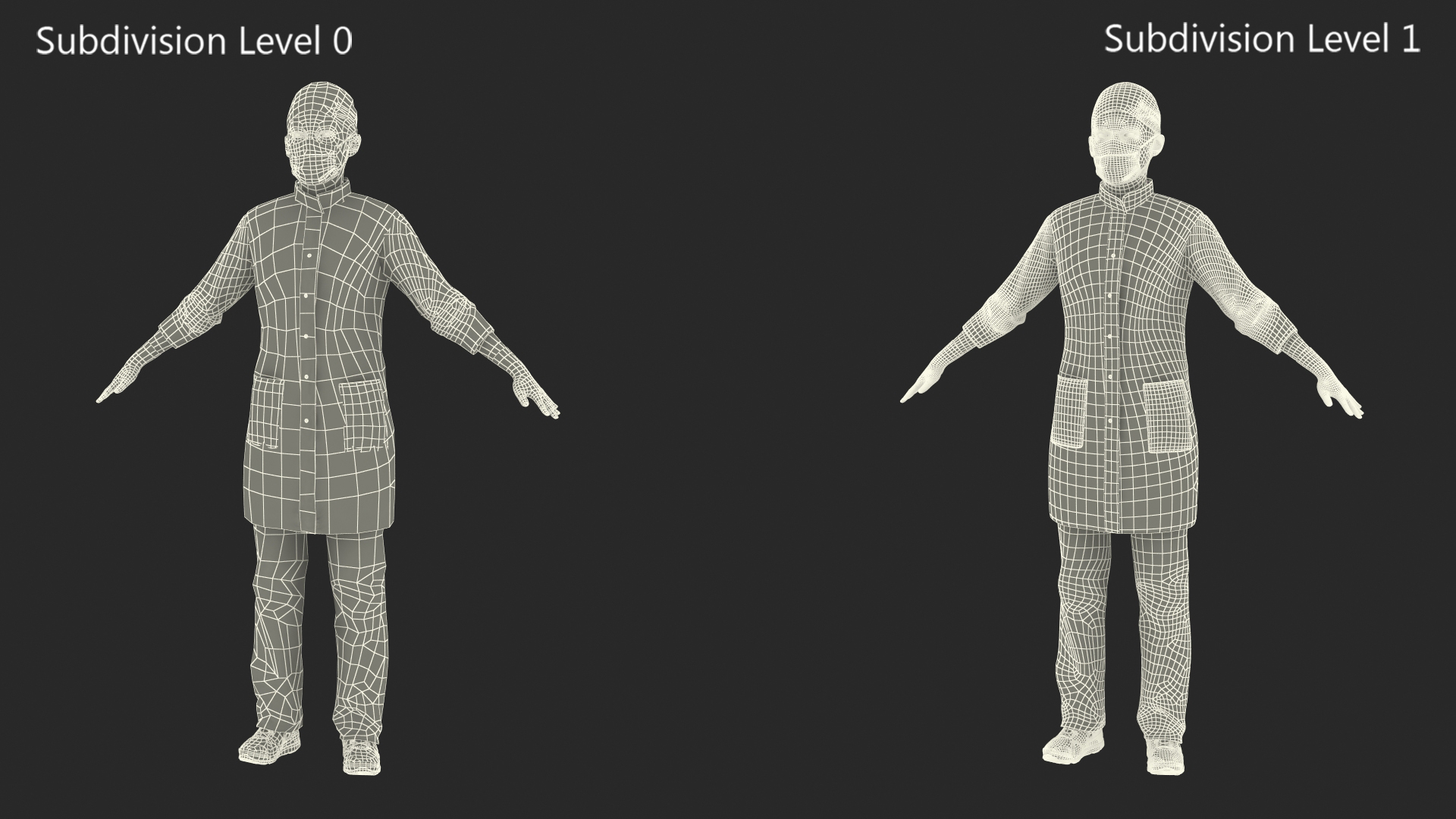 3D Female Doctor Wearing Surgical Mask Rigged for Cinema 4D
