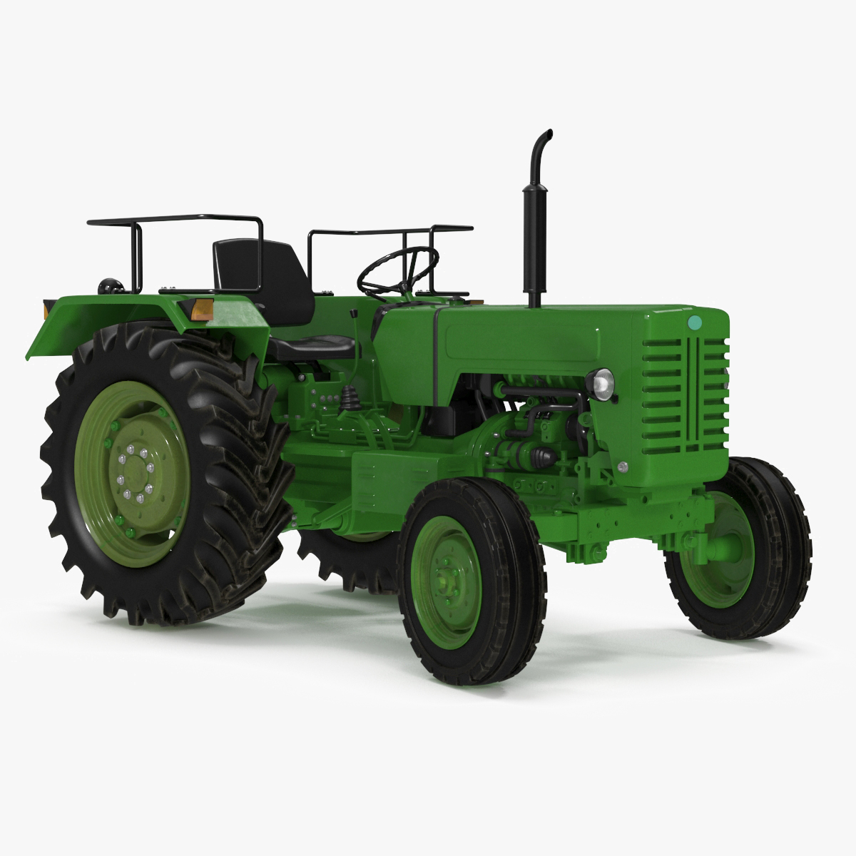 3D Vintage Farm Tractor Rigged for Maya
