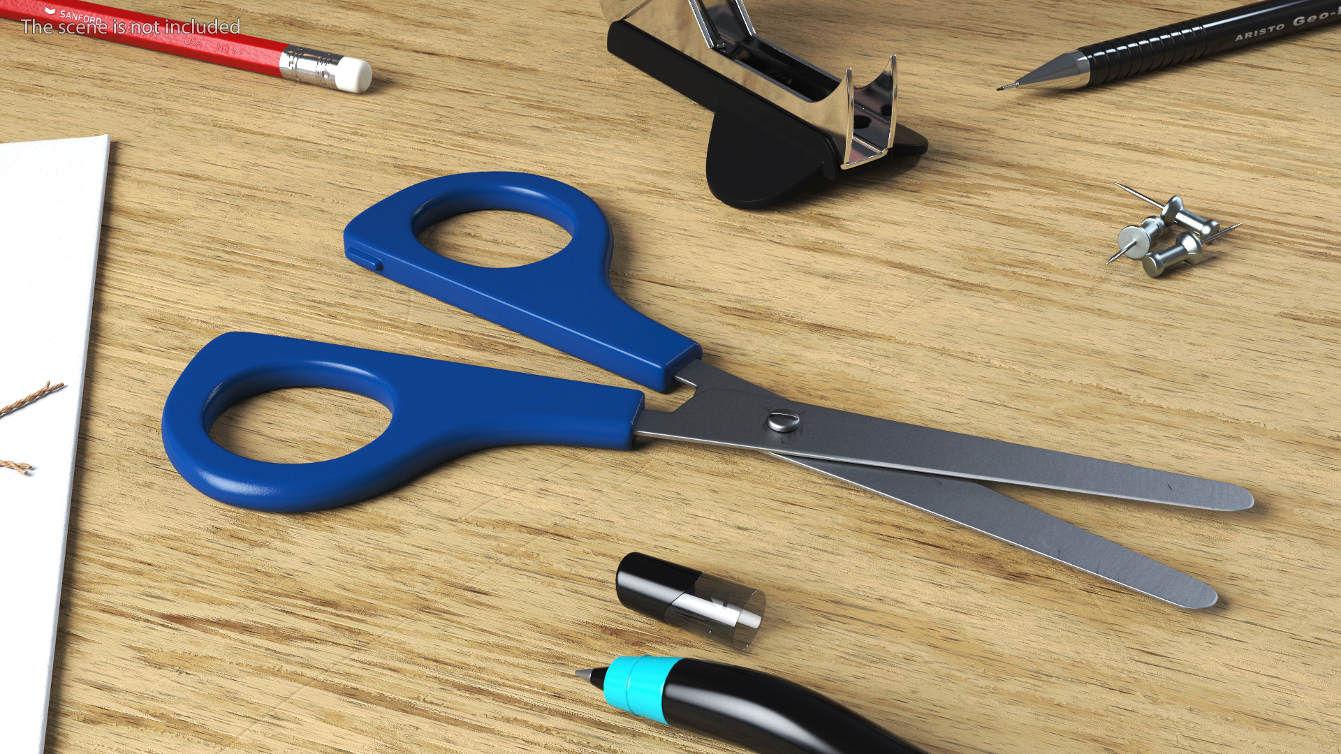 3D Colorful School Scissors Set model