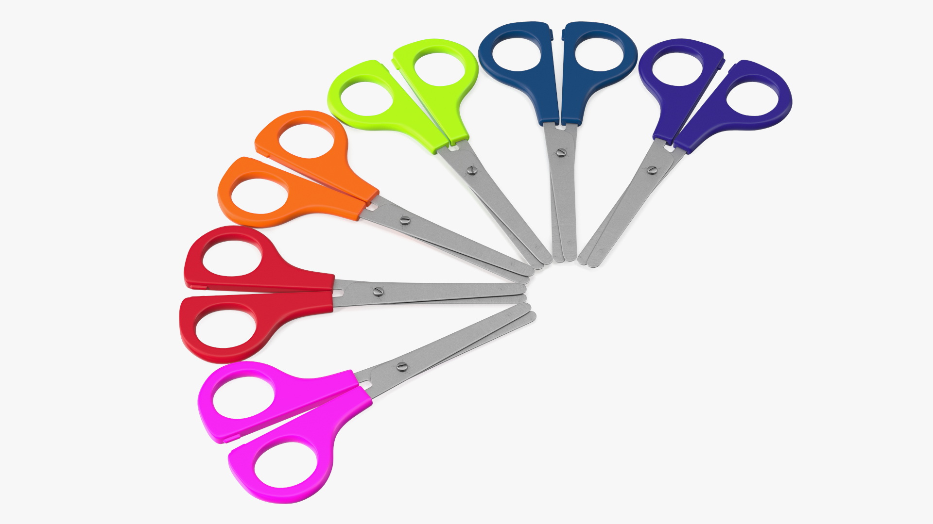 3D Colorful School Scissors Set model