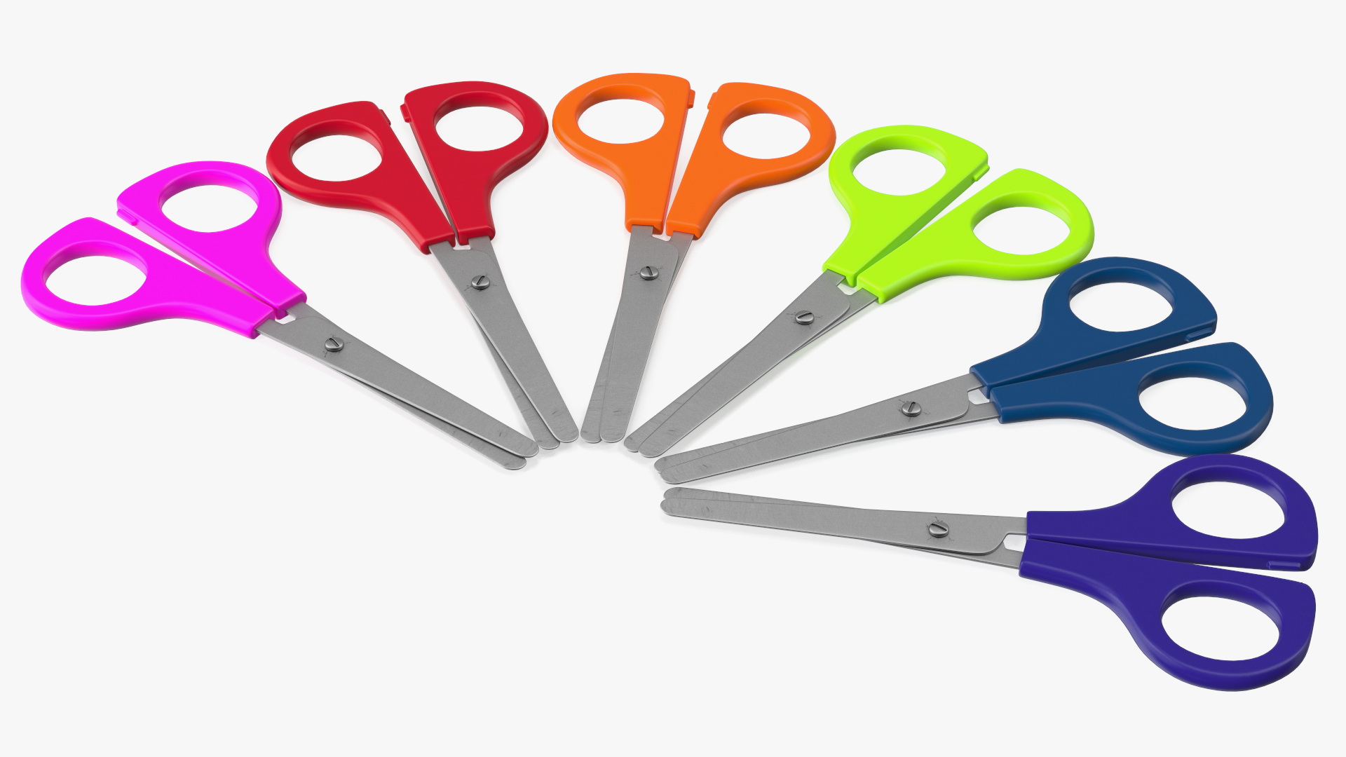 3D Colorful School Scissors Set model