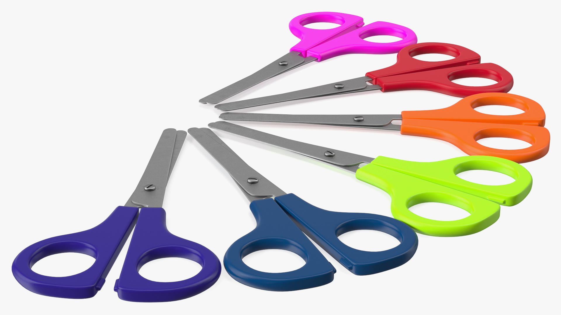 3D Colorful School Scissors Set model