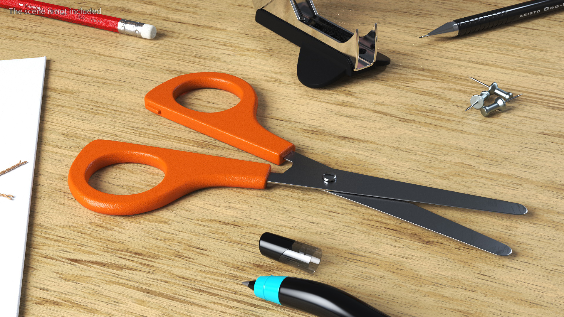 3D Colorful School Scissors Set model