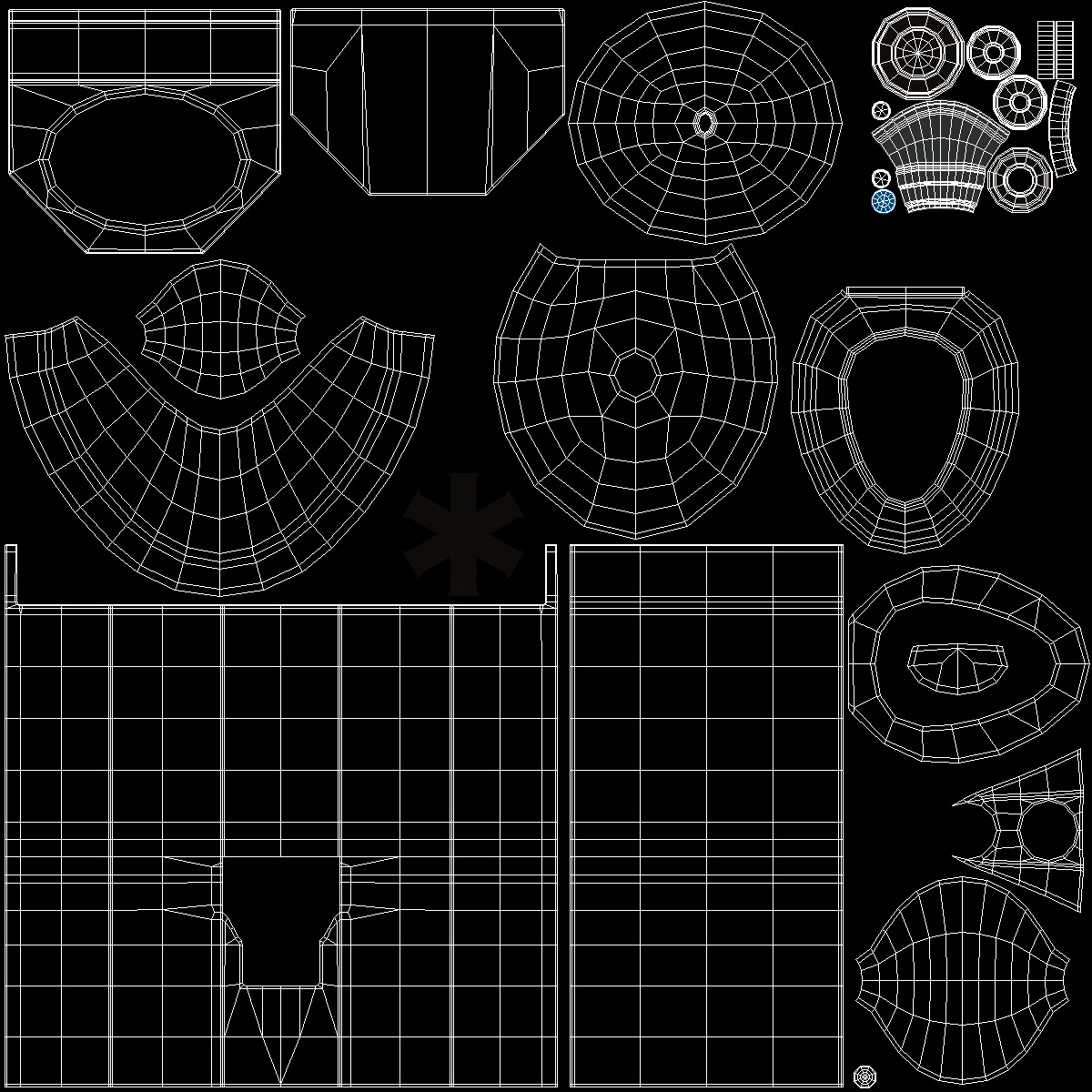 3D Dirty Stainless Steel Toilet model