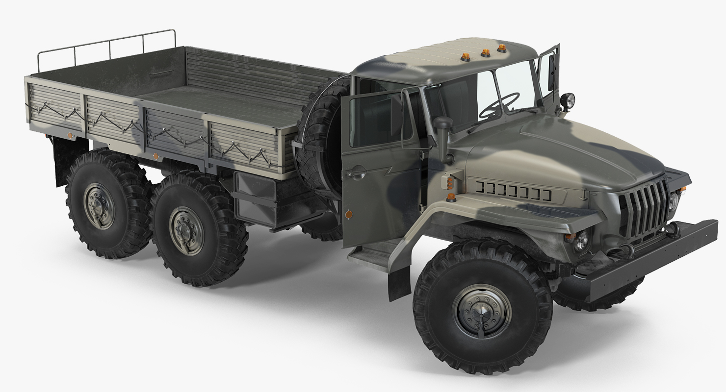 3D model URAL 4320 Russian Cargo 6x6 Truck Rigged
