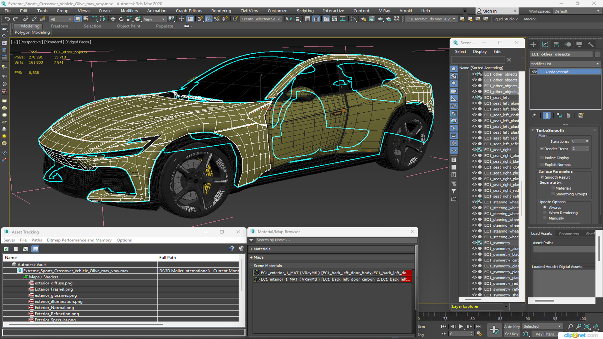 3D Extreme Sports Crossover Vehicle Olive model