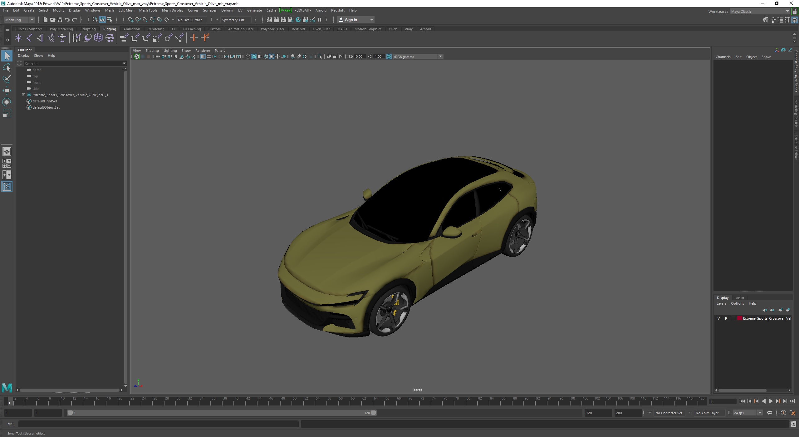 3D Extreme Sports Crossover Vehicle Olive model