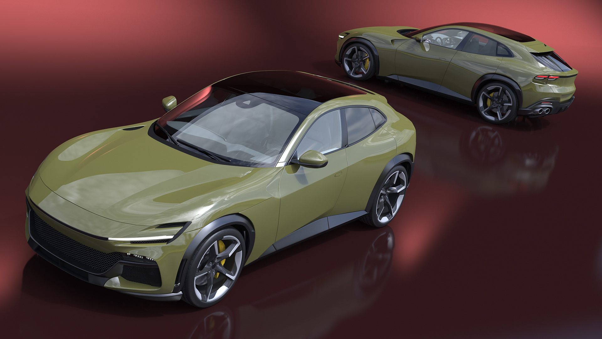 3D Extreme Sports Crossover Vehicle Olive model