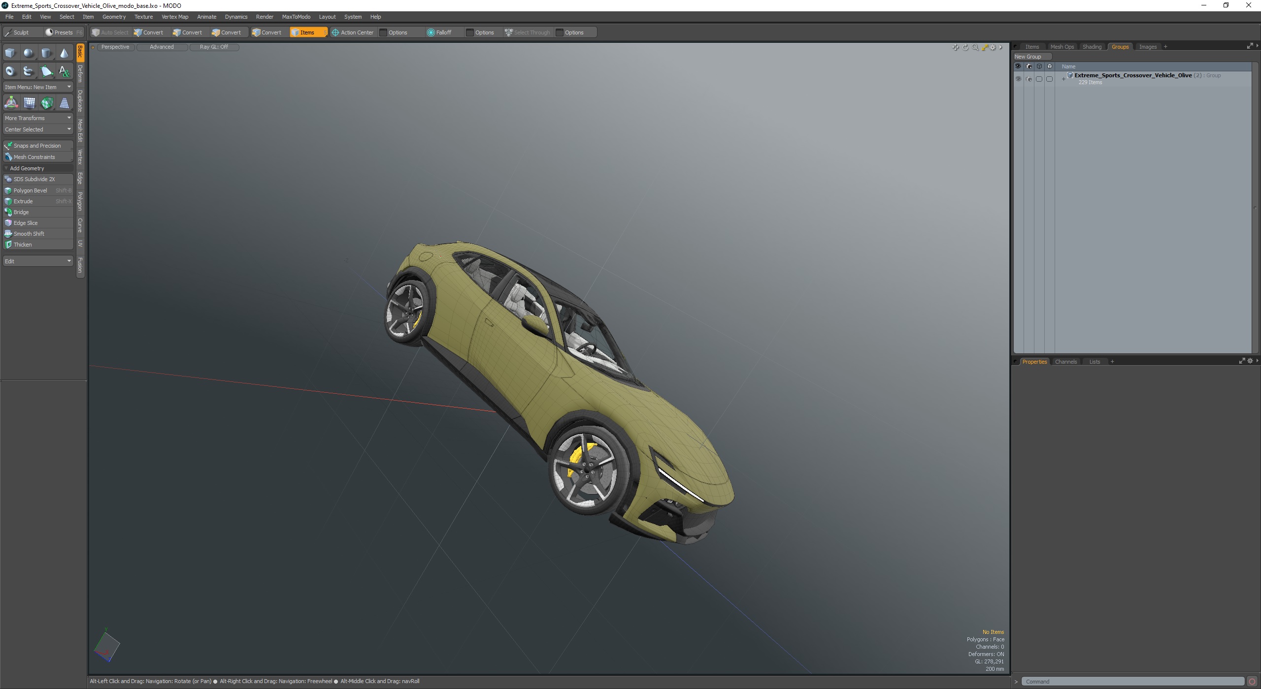 3D Extreme Sports Crossover Vehicle Olive model