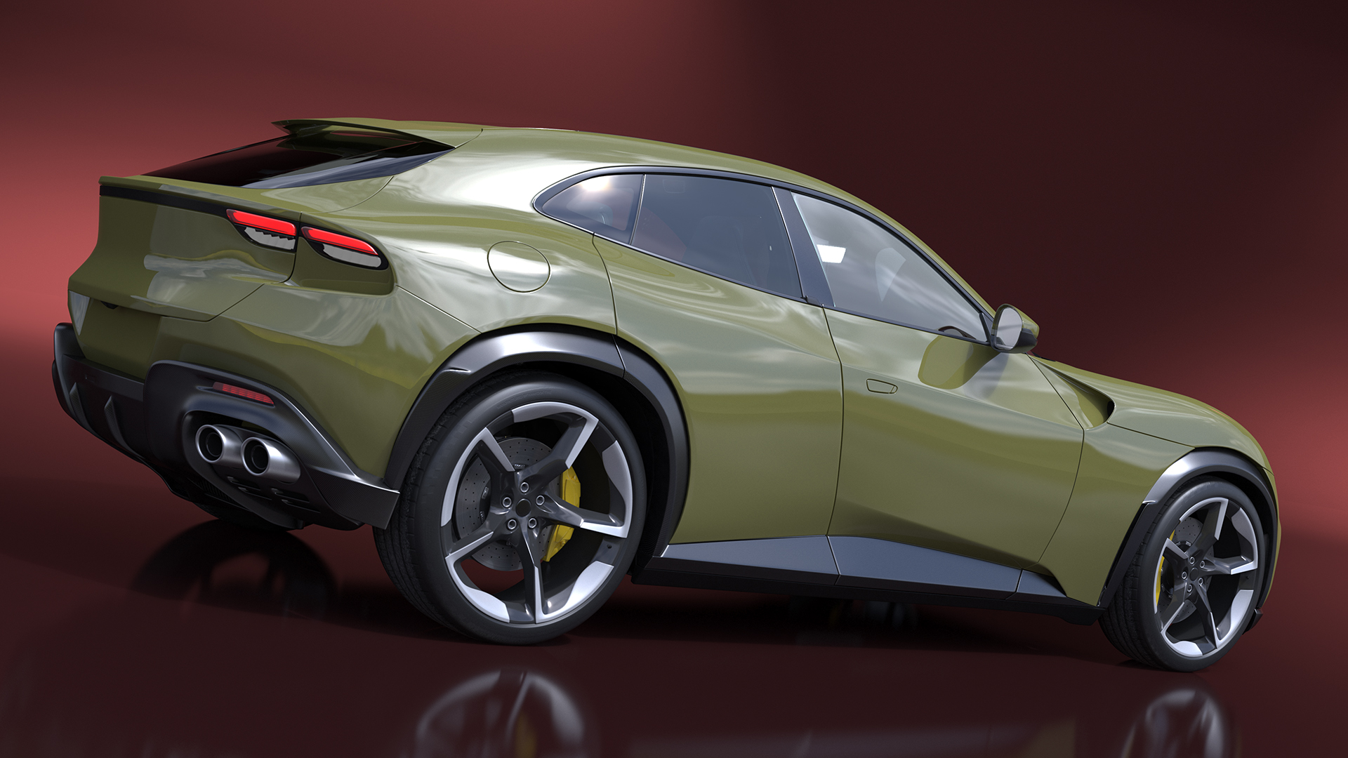 3D Extreme Sports Crossover Vehicle Olive model