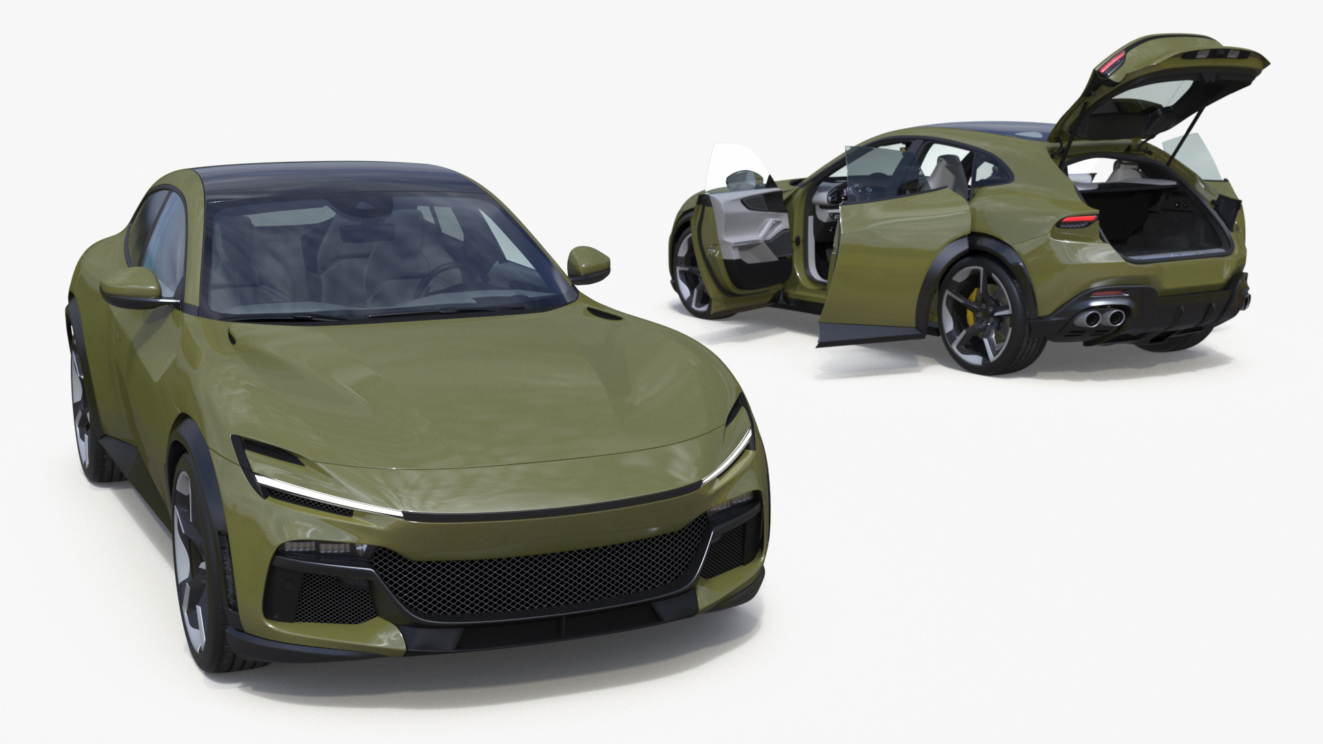 3D Extreme Sports Crossover Vehicle Olive model