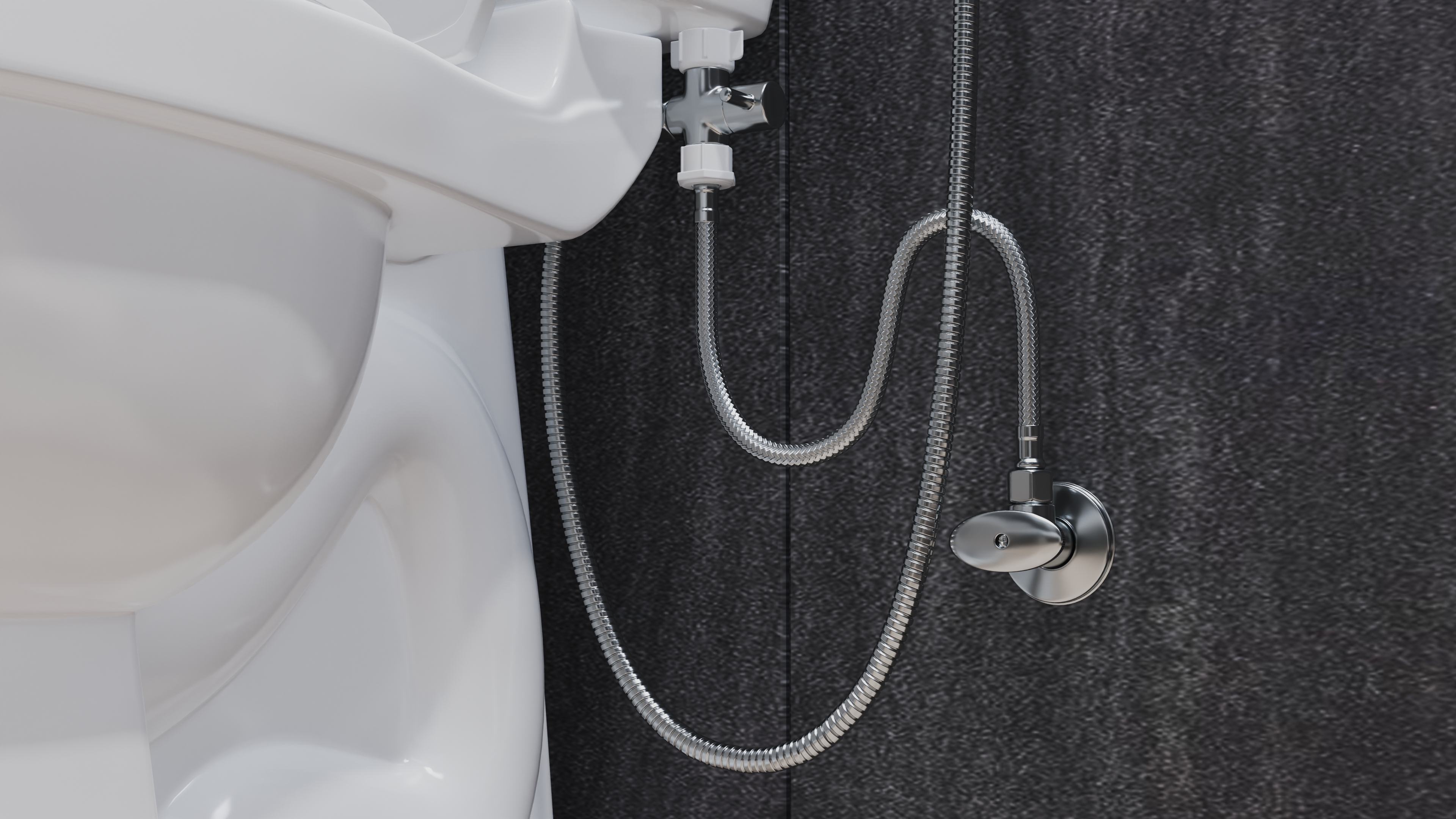 3D Wall-Mounted Black Handheld Bidet Sprayer