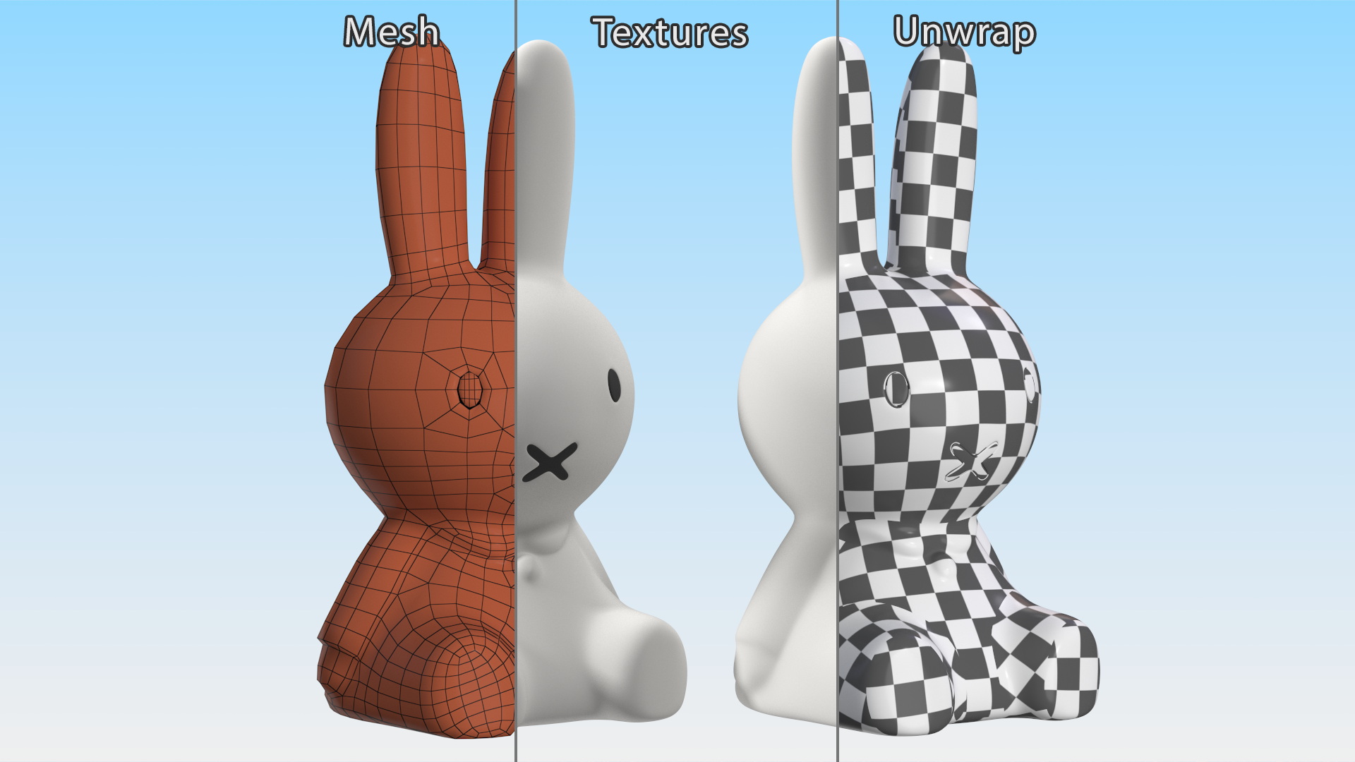 3D Miffy Star Light Rabbit Lamp model
