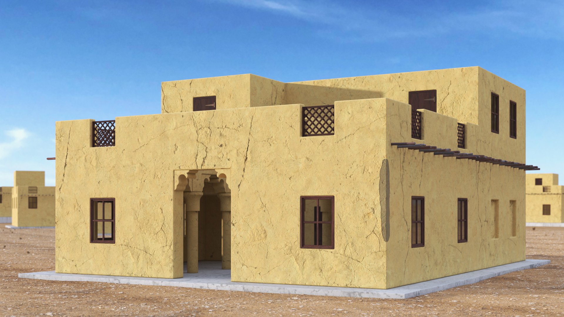 3D Middle Eastern Adobe House