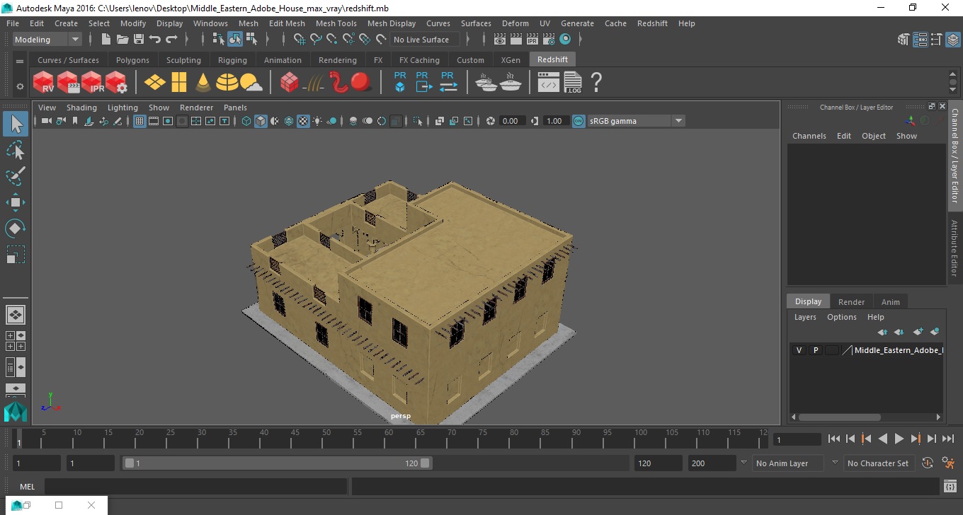 3D Middle Eastern Adobe House