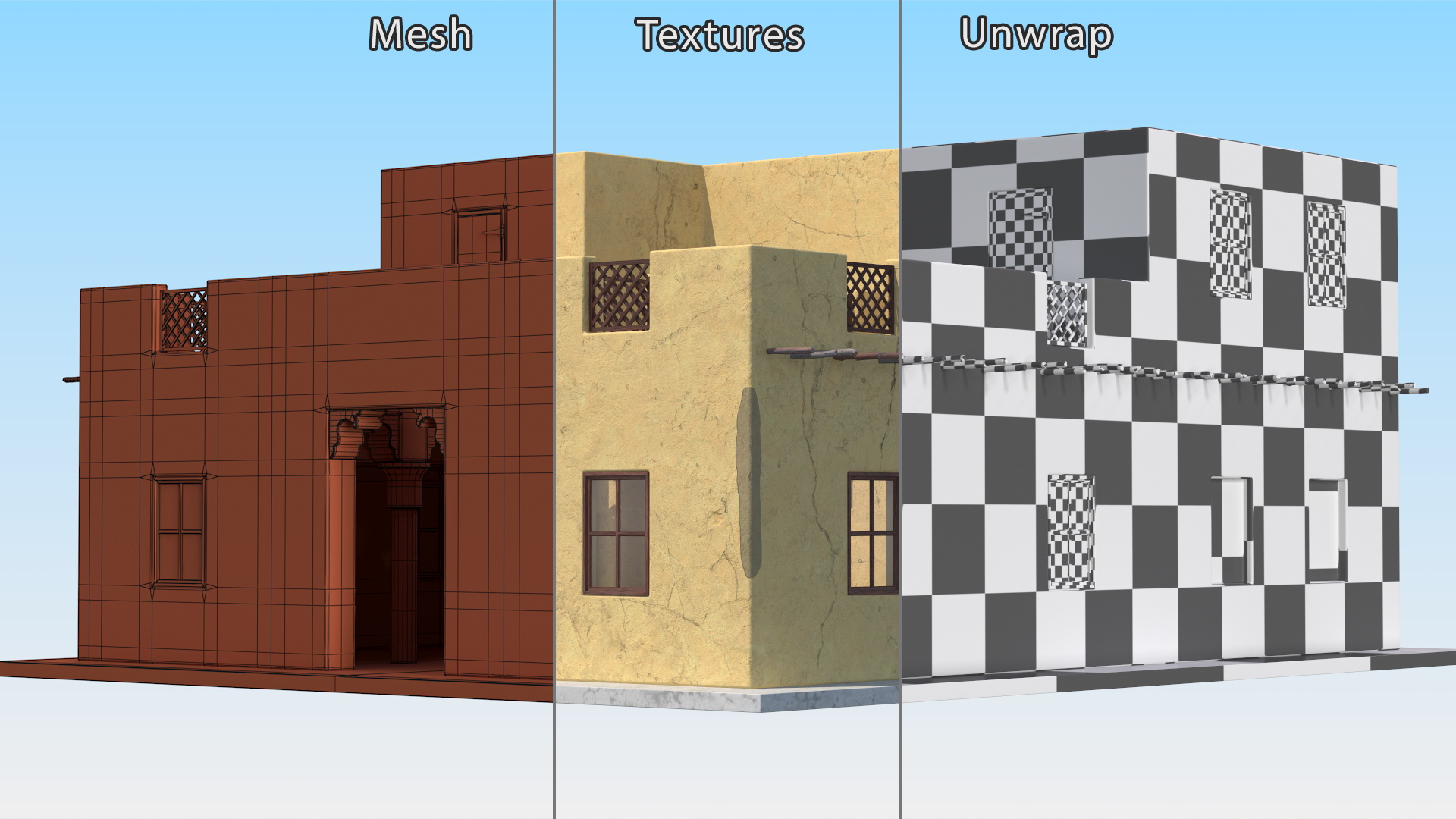 3D Middle Eastern Adobe House