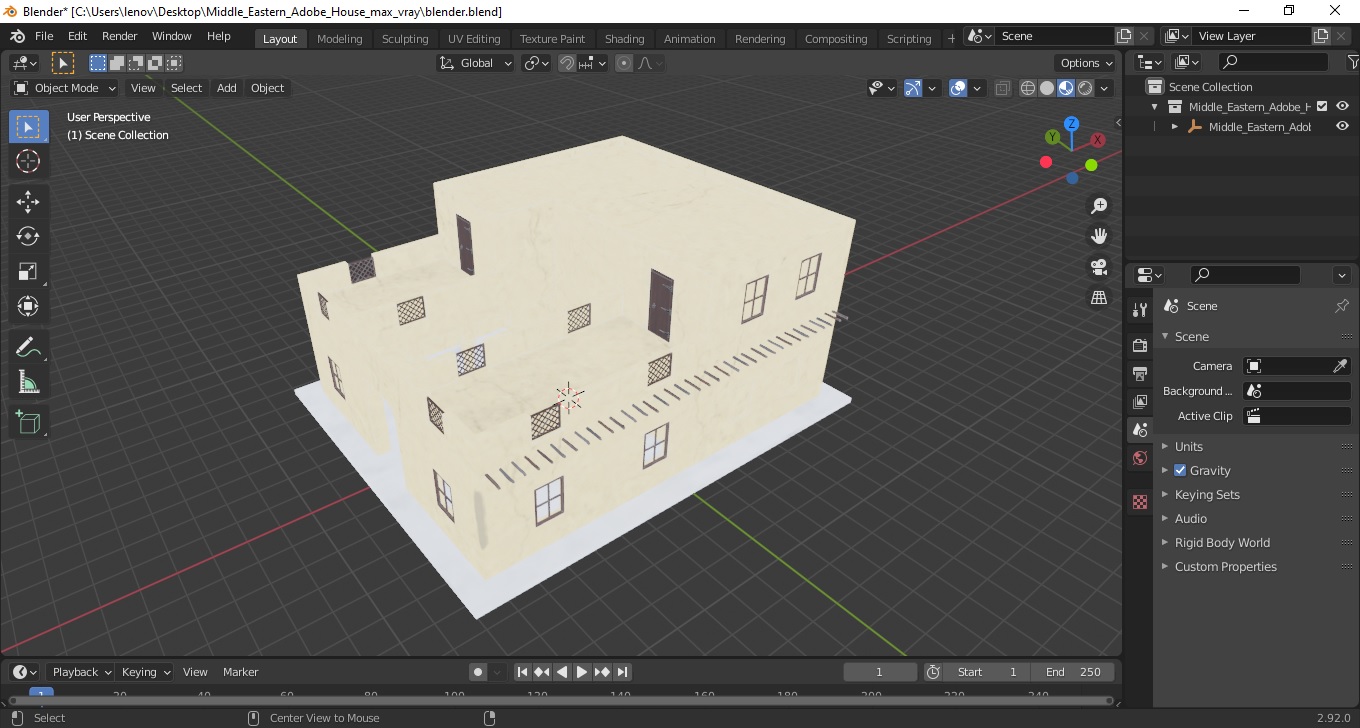 3D Middle Eastern Adobe House