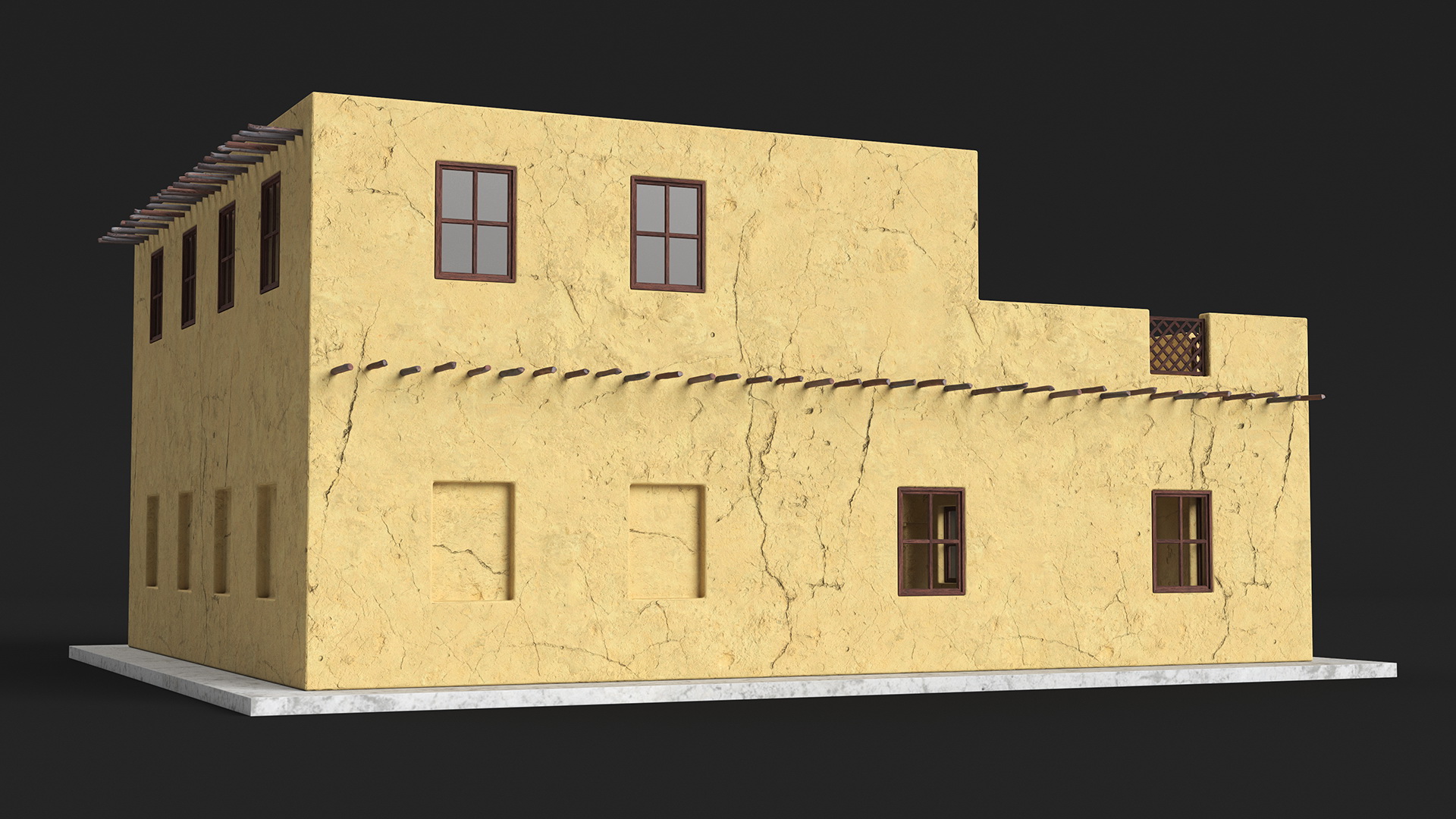 3D Middle Eastern Adobe House