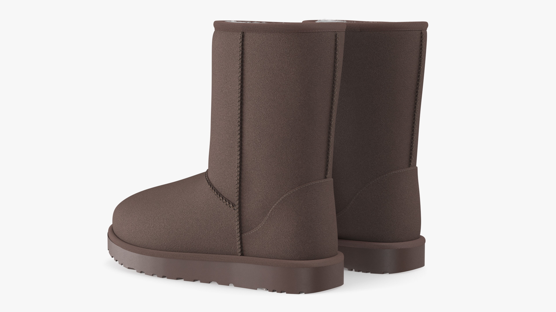 3D model Classic Short Boots for Ladies Fur Brown