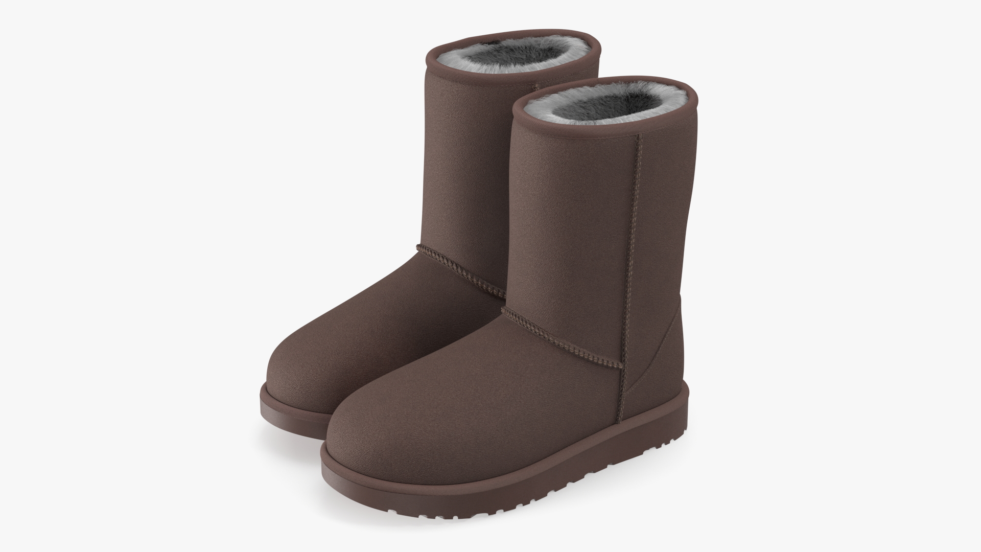 3D model Classic Short Boots for Ladies Fur Brown