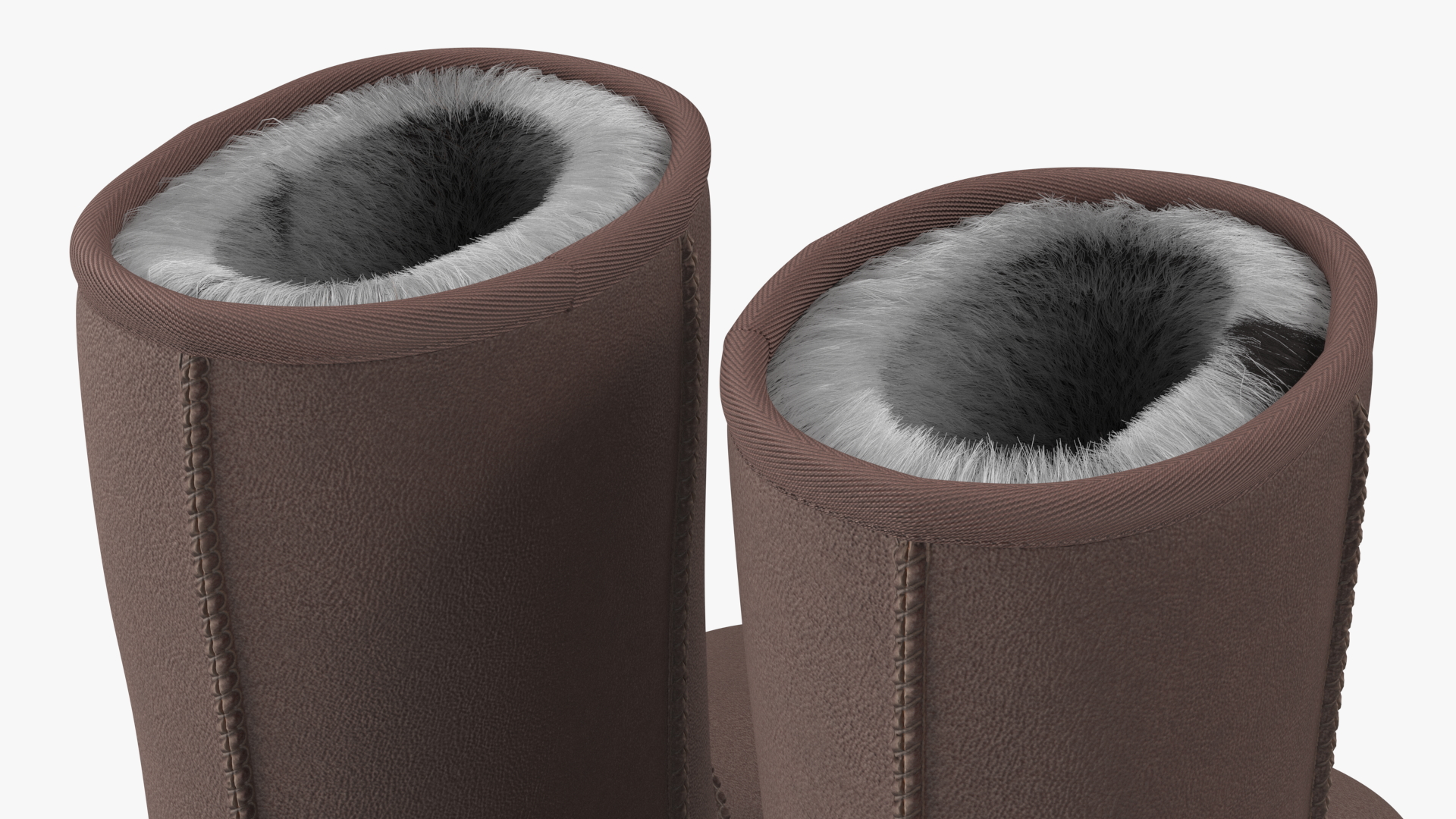 3D model Classic Short Boots for Ladies Fur Brown