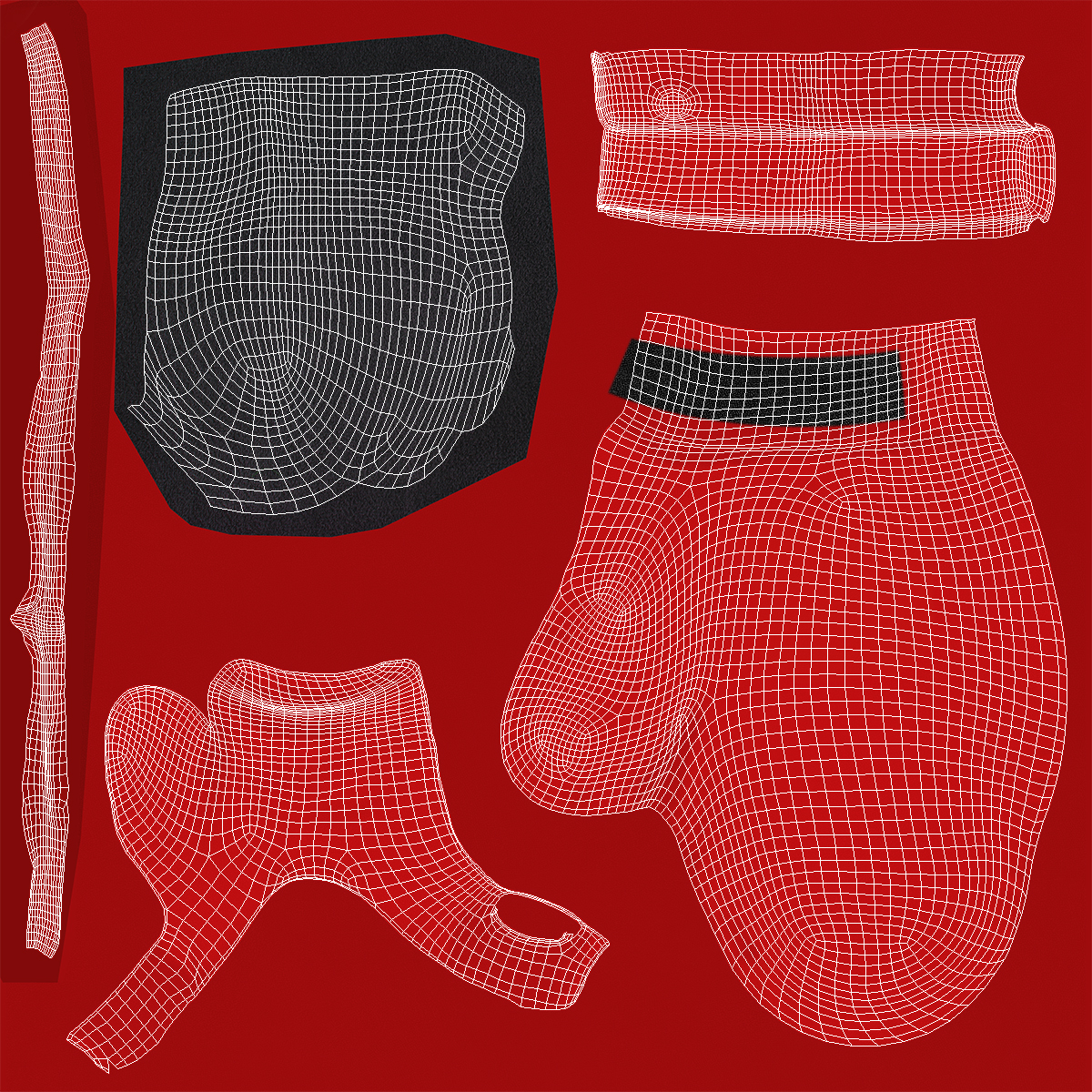 3D Red Training Boxing Gloves