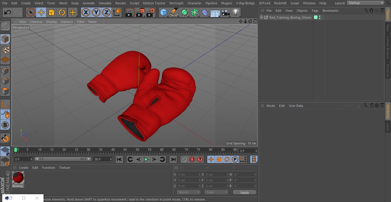 3D Red Training Boxing Gloves