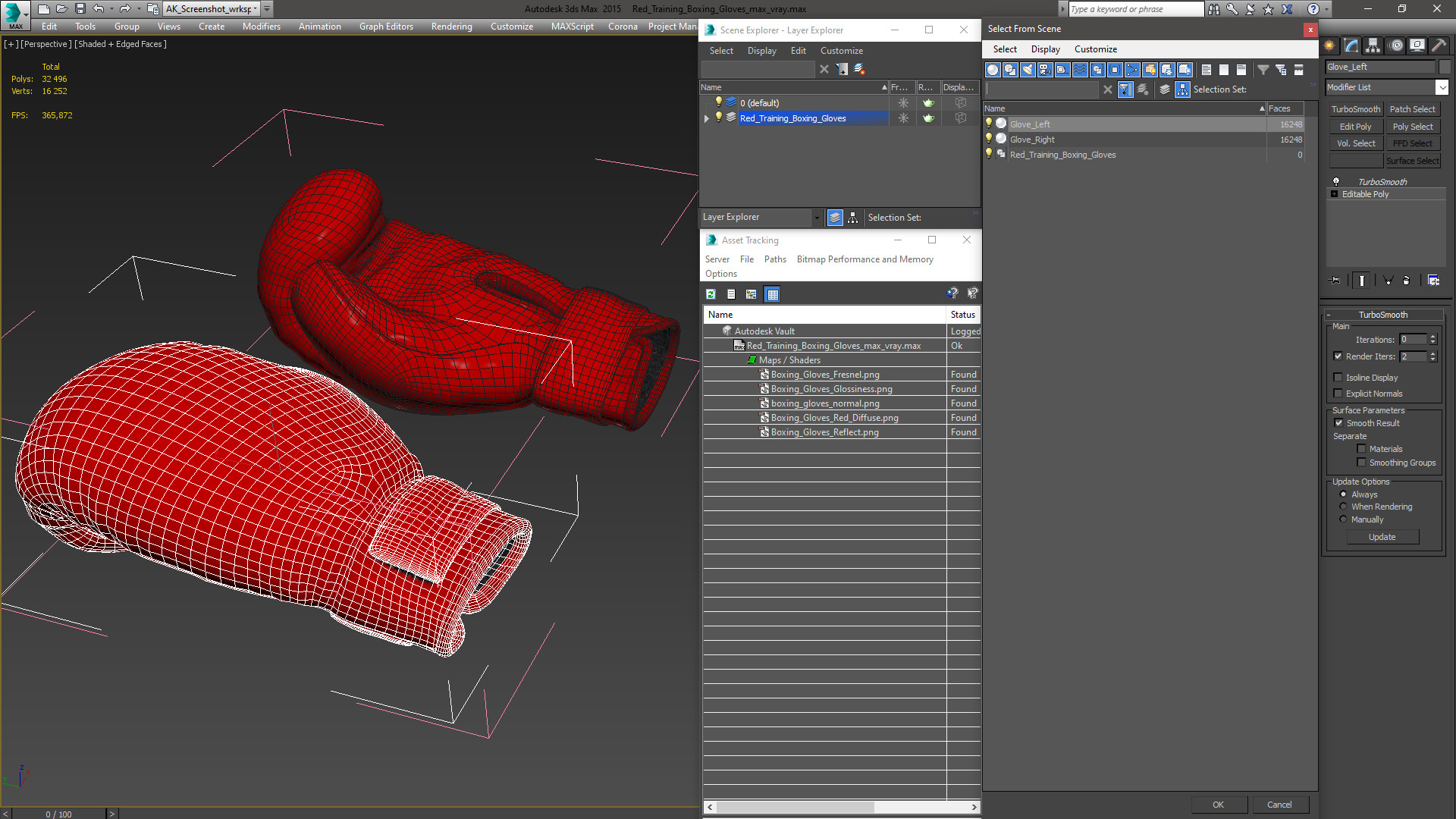 3D Red Training Boxing Gloves