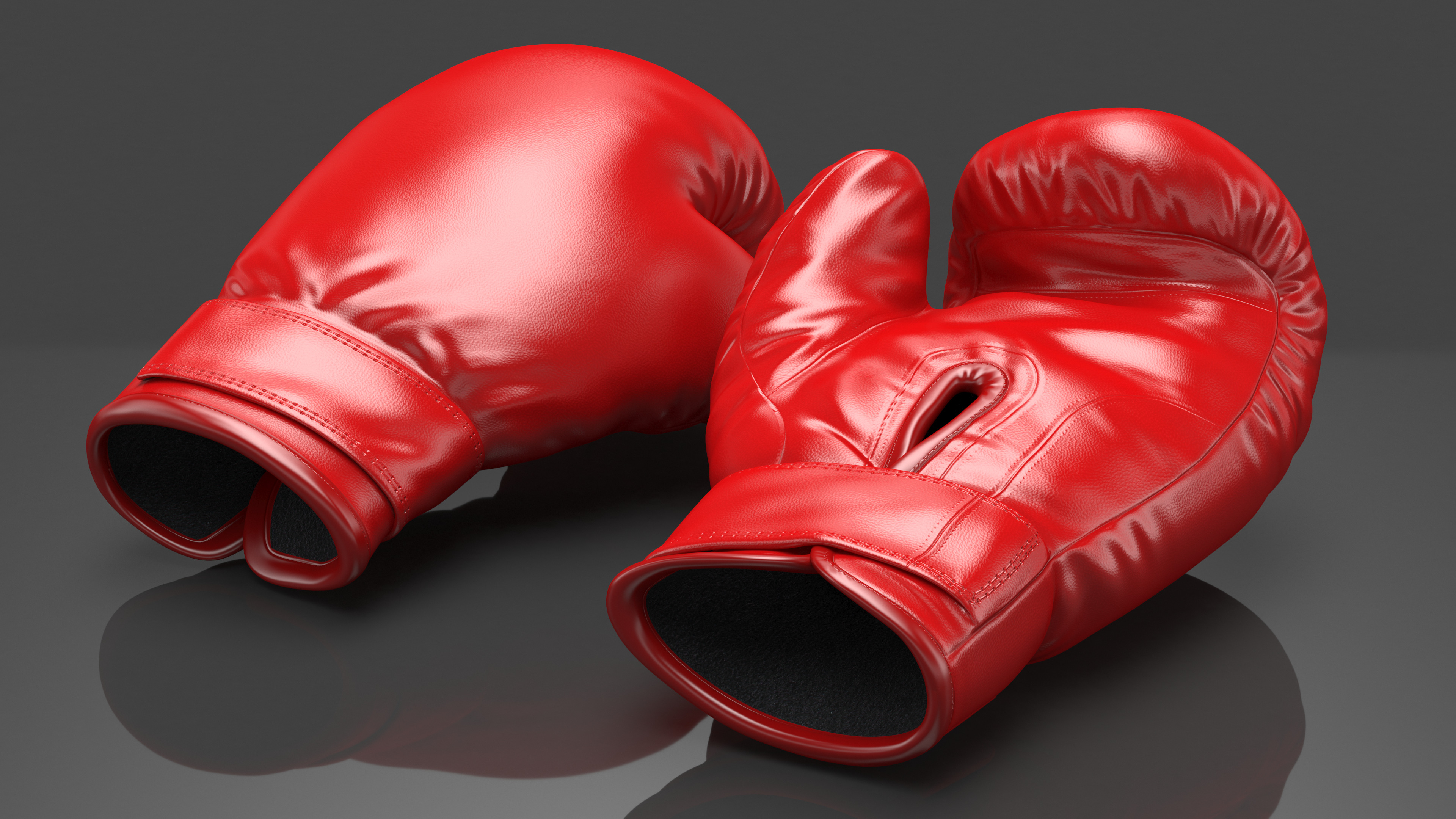 3D Red Training Boxing Gloves