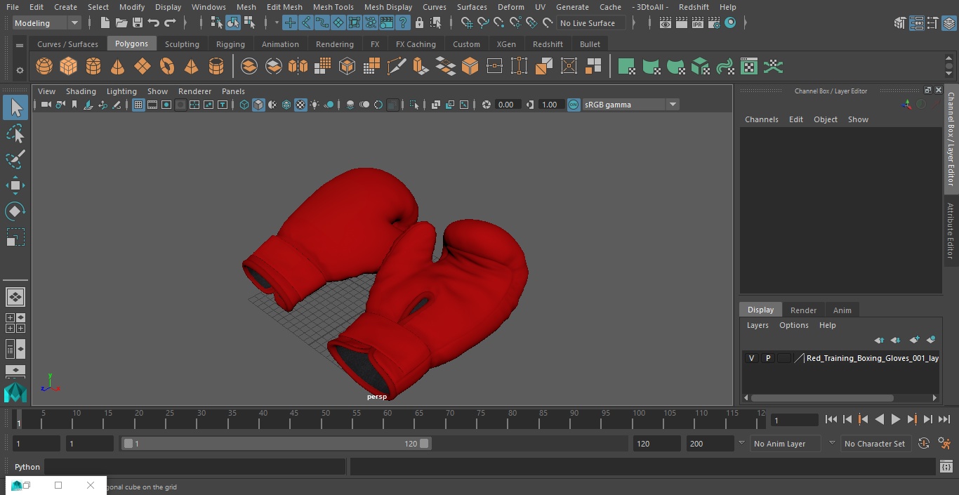 3D Red Training Boxing Gloves