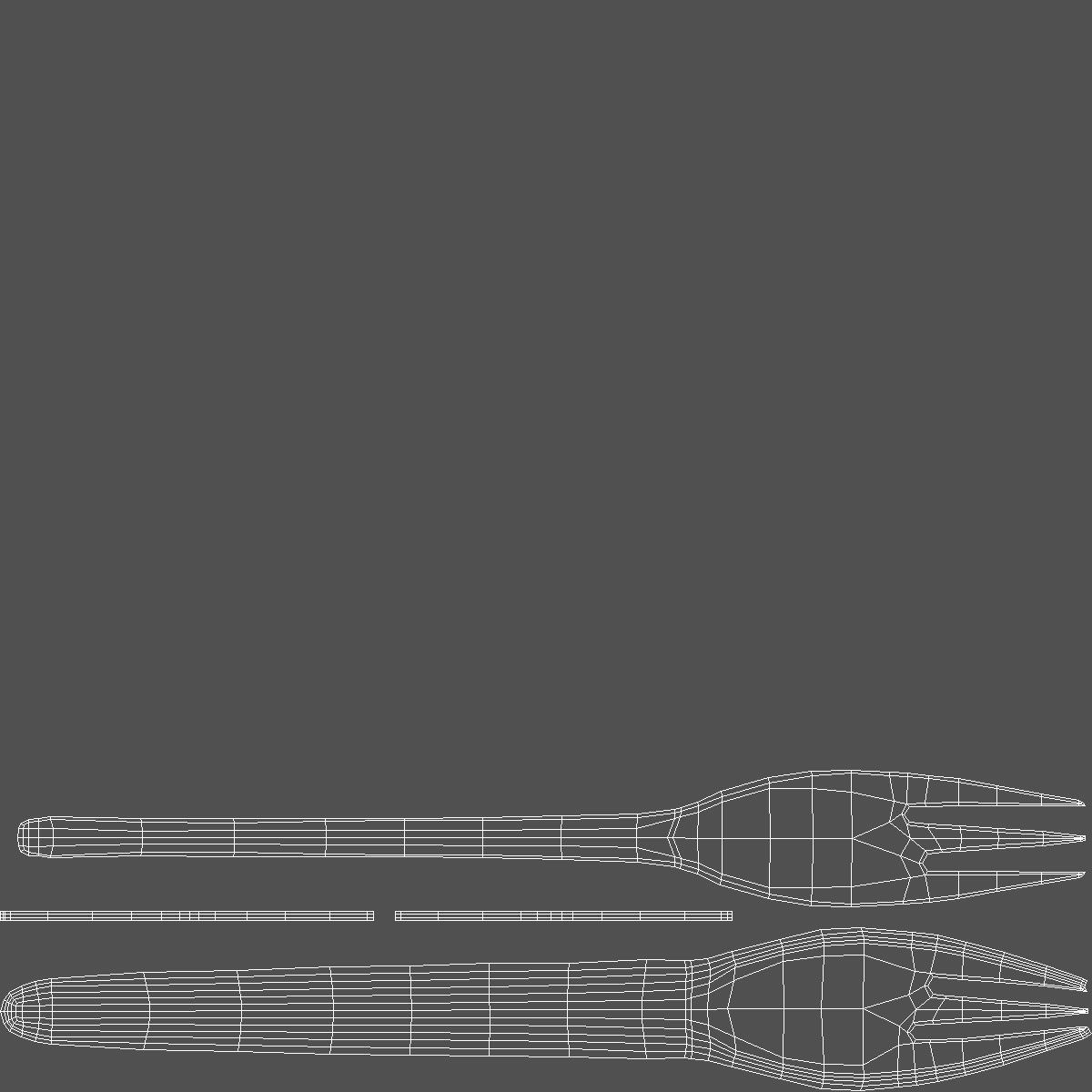 3D Fish Fork Silver