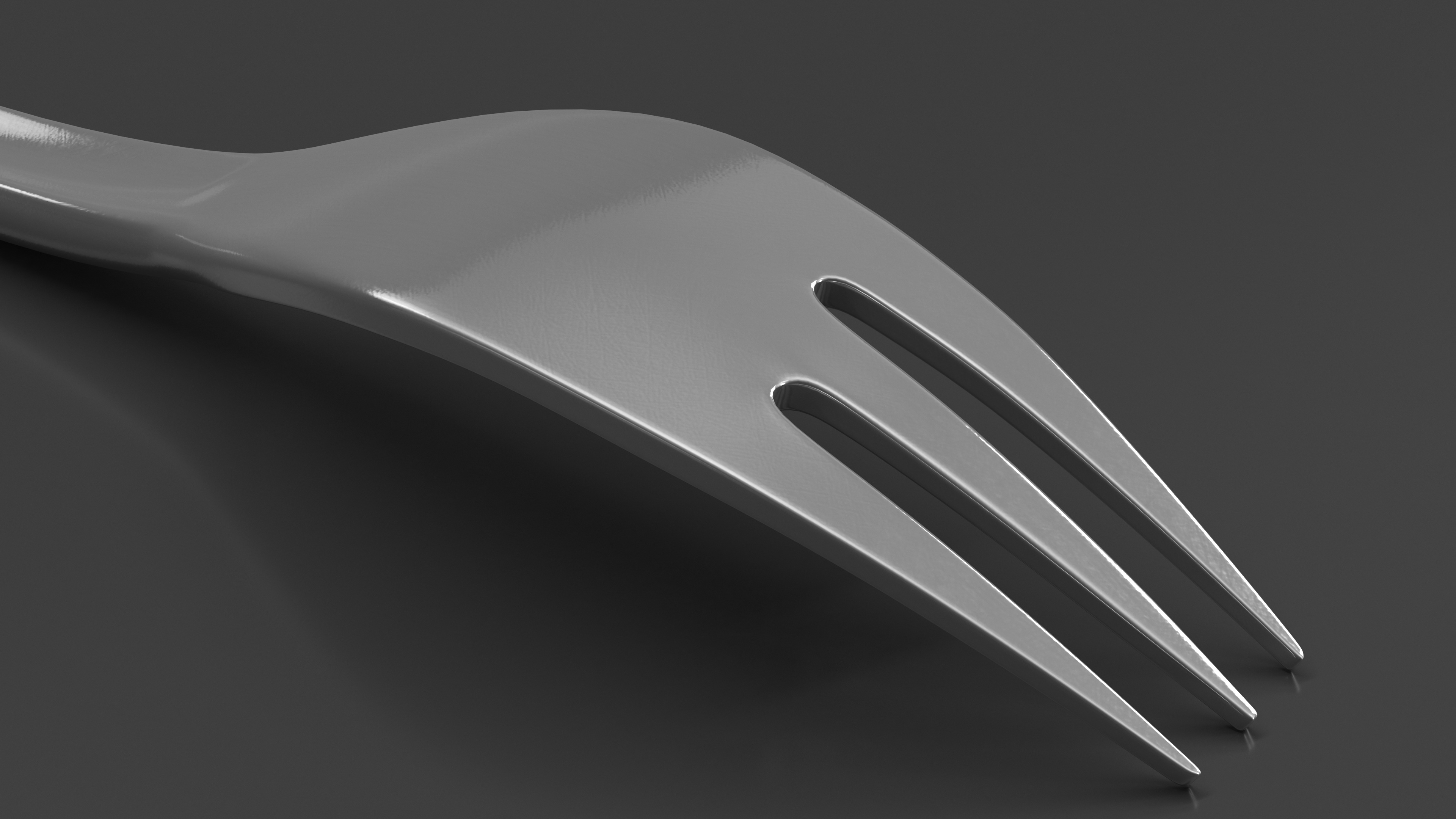 3D Fish Fork Silver