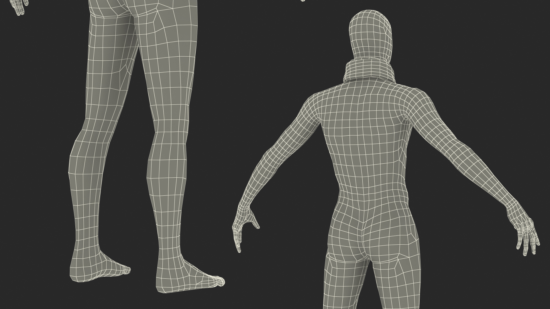 3D model Beige Plaid Scarf on Mannequin