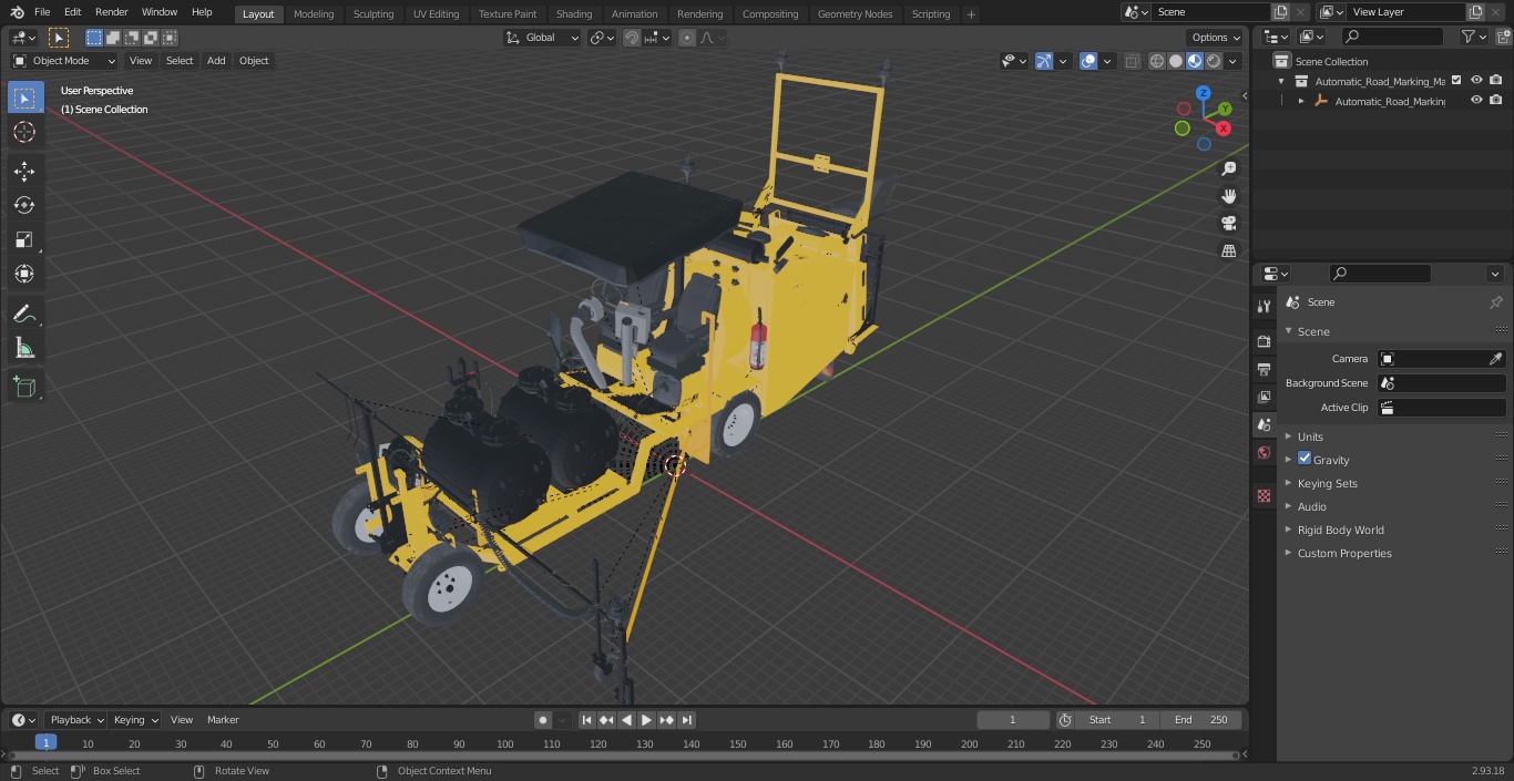 3D model Automatic Road Marking Machine