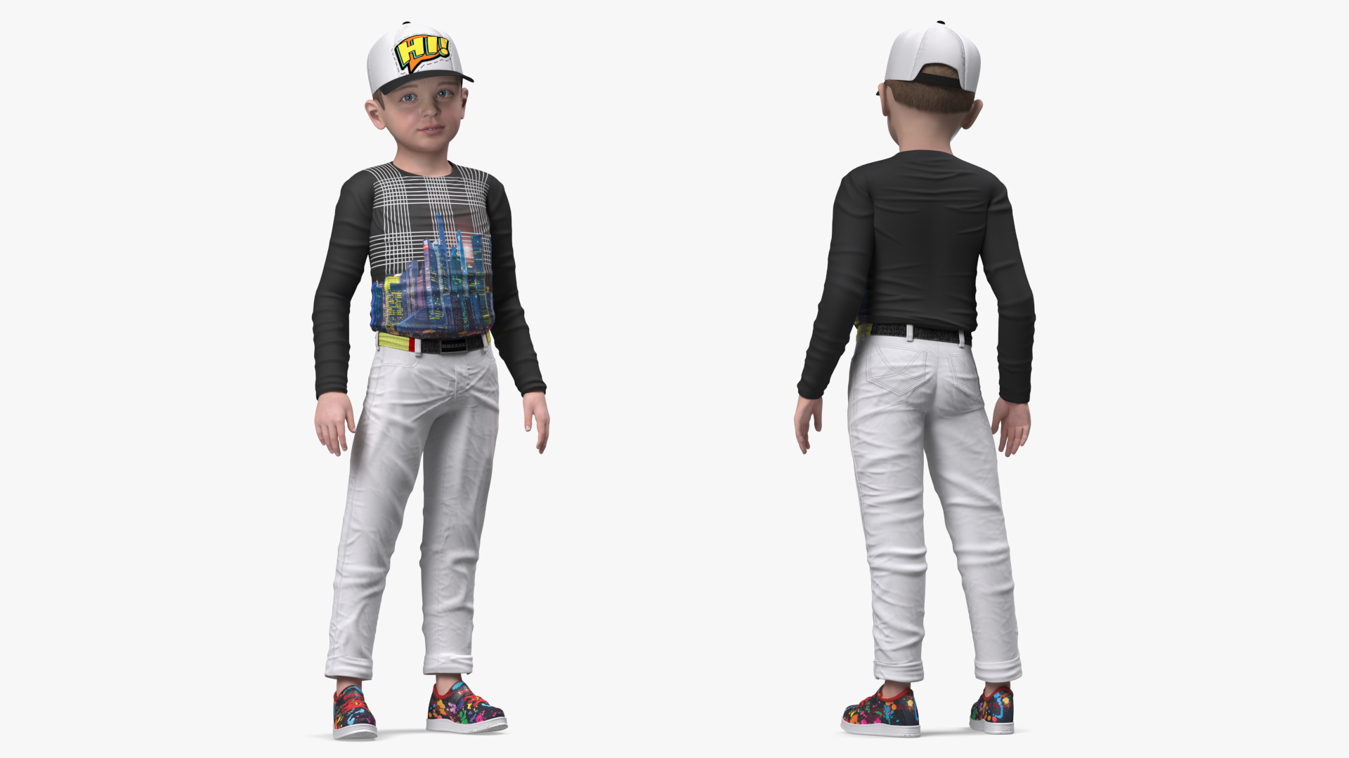 Realistic Child Boy Street Style 3D