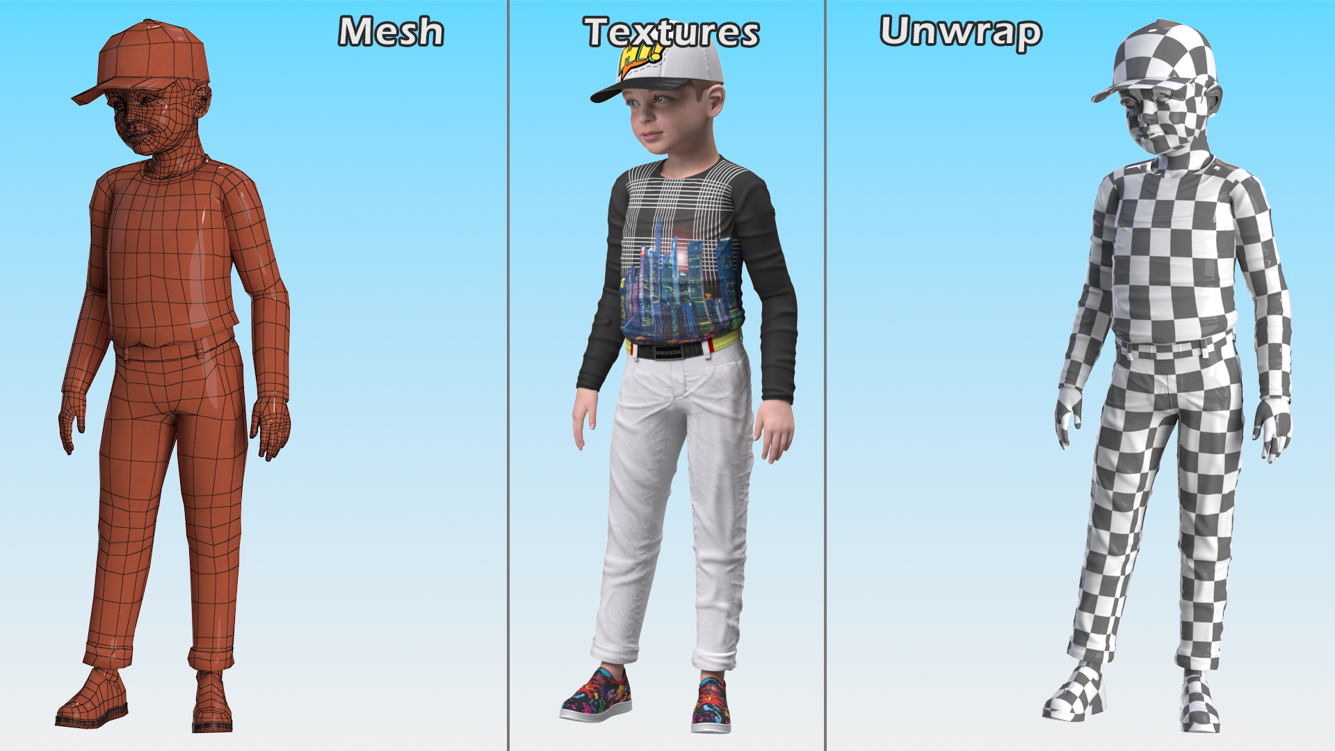 Realistic Child Boy Street Style 3D