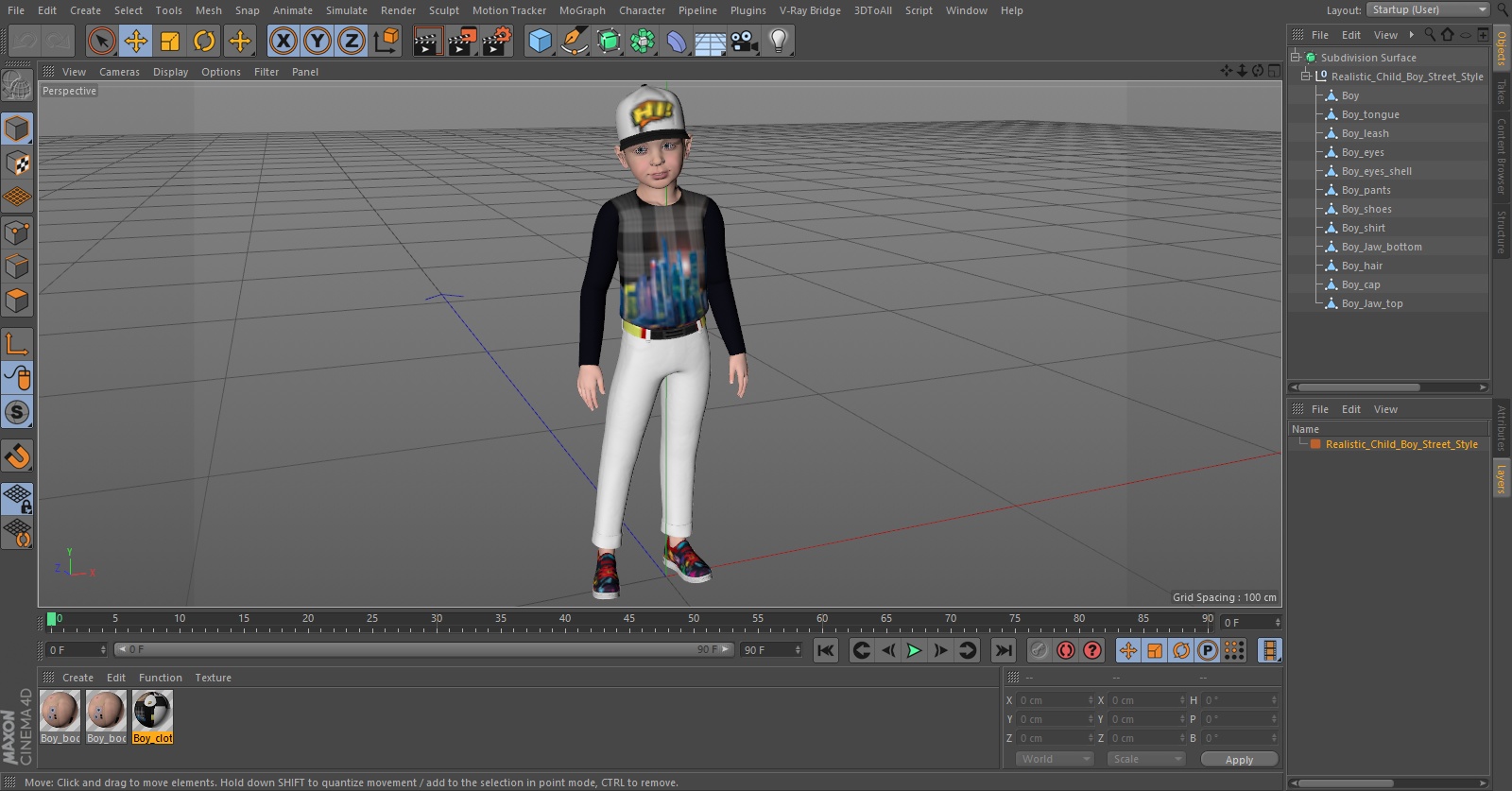 Realistic Child Boy Street Style 3D